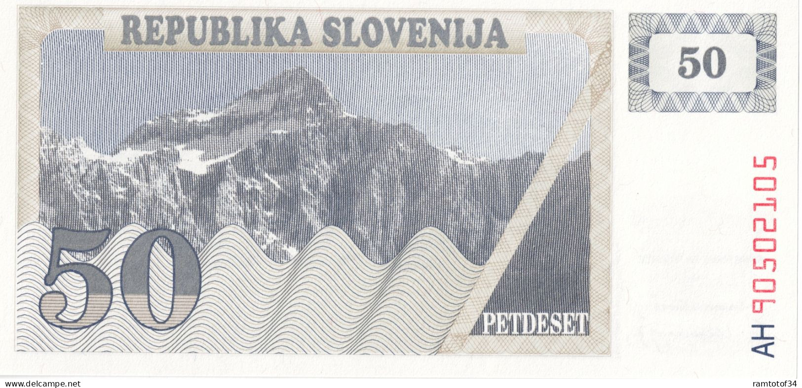 SLOVENIE - 50 Tolar 1990 UNC - Slovénie