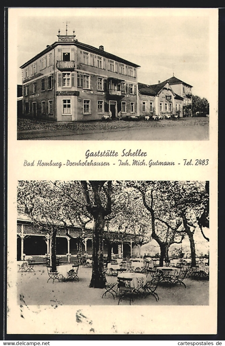 AK Bad Homburg-Dornholzhausen, Gaststätte Und Hotel Scheller  - Bad Homburg