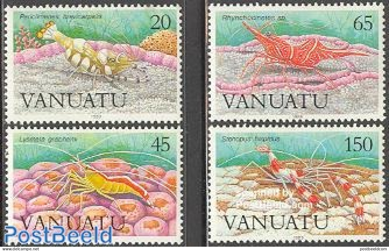 Vanuatu 1989 Marine Life 4v, Mint NH, Nature - Shells & Crustaceans - Crabs And Lobsters - Marine Life