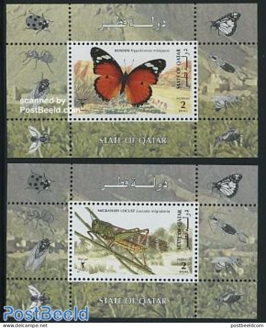 Qatar 1998 Insects 2 S/s, Mint NH, Nature - Butterflies - Insects - Qatar