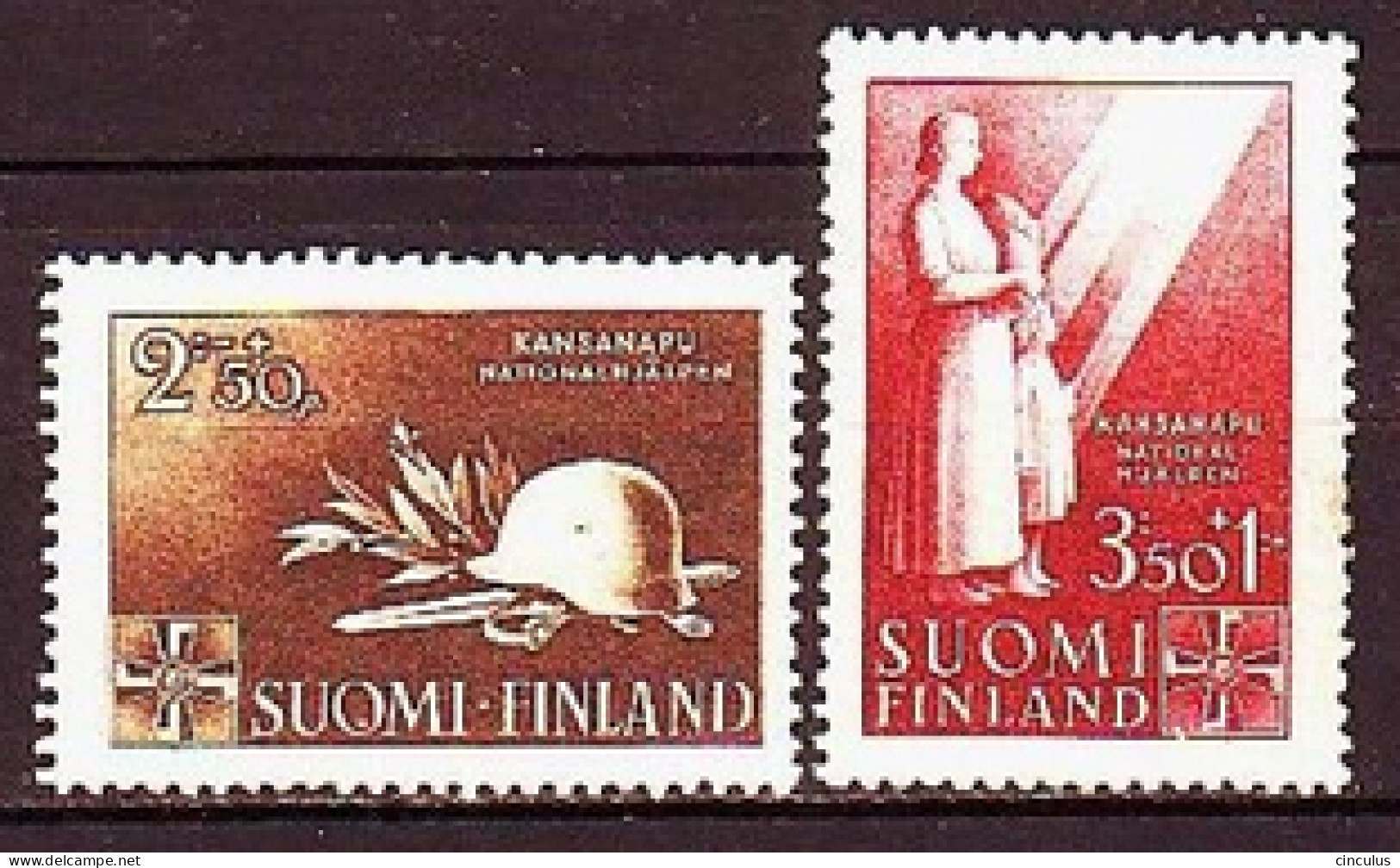 1943. Finland. National Aid. MNH. Mi. Nr. 275-76 - Unused Stamps