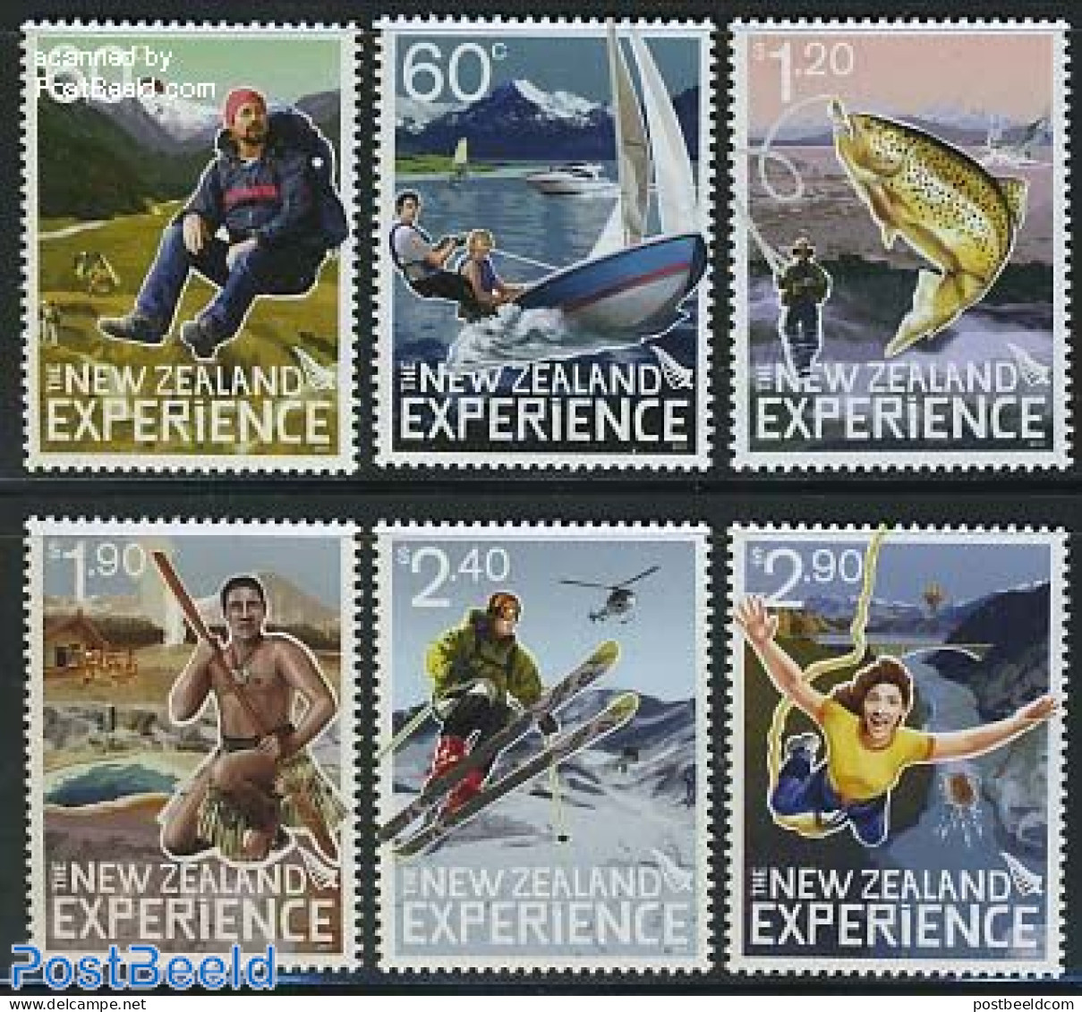 New Zealand 2011 Experience 6v, Mint NH, Nature - Sport - Transport - Various - Fish - Fishing - Sailing - Skiing - He.. - Nuovi