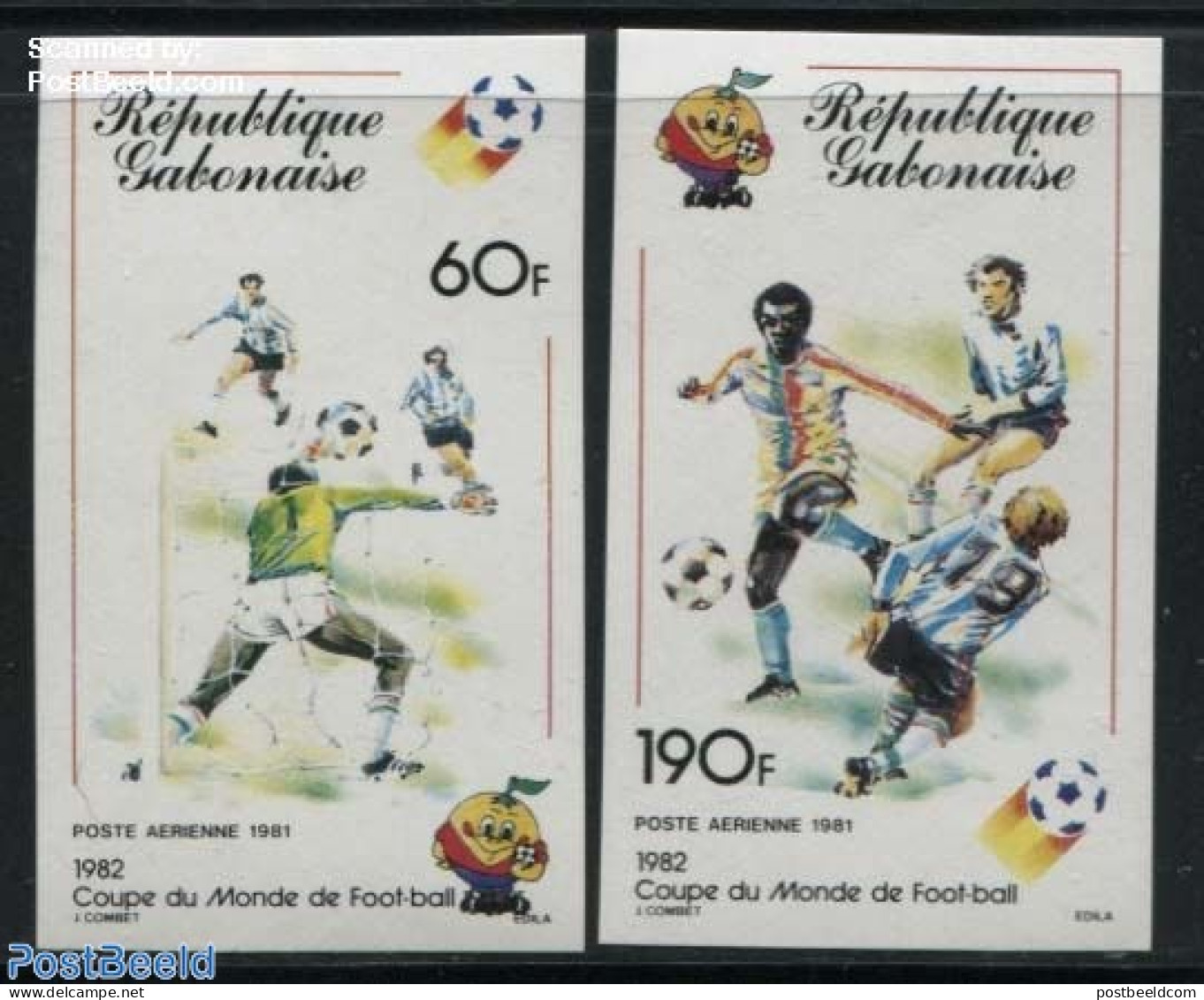 Gabon 1981 Worldcup Football 2v, Imperforated, Mint NH, Sport - Football - Neufs