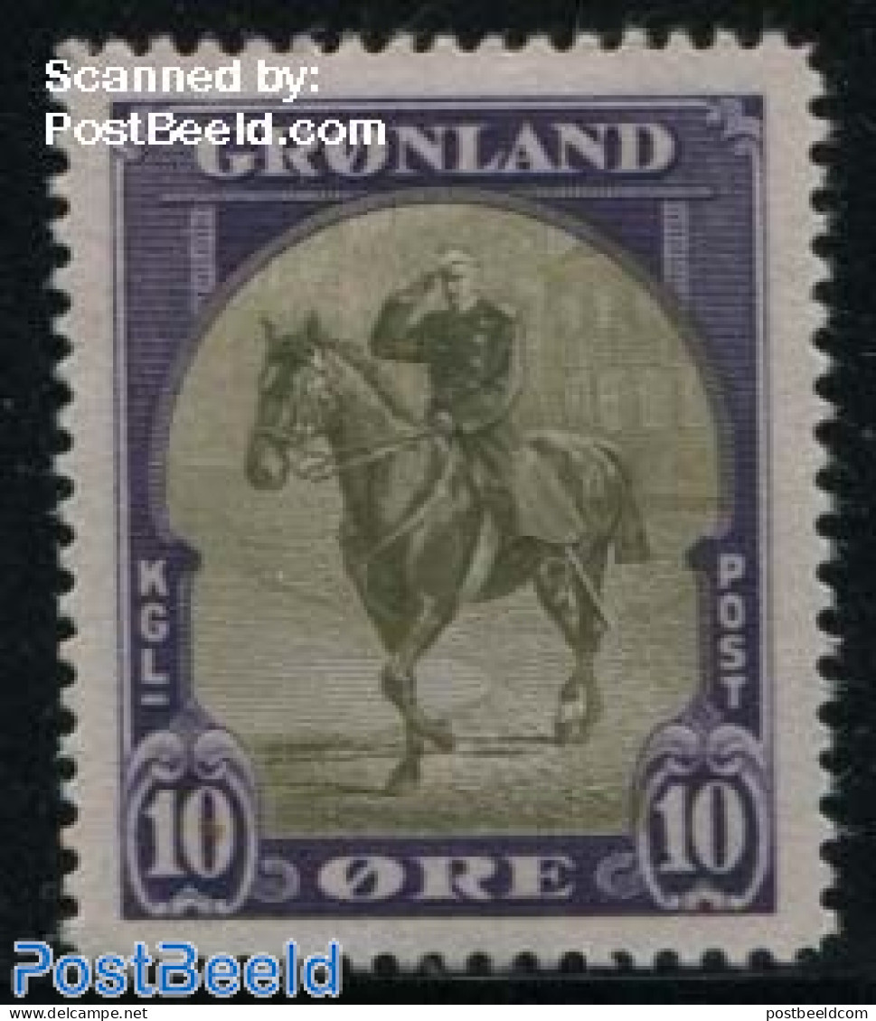 Greenland 1945 10o, Stamp Out Of Set, Mint NH, Nature - Horses - Unused Stamps