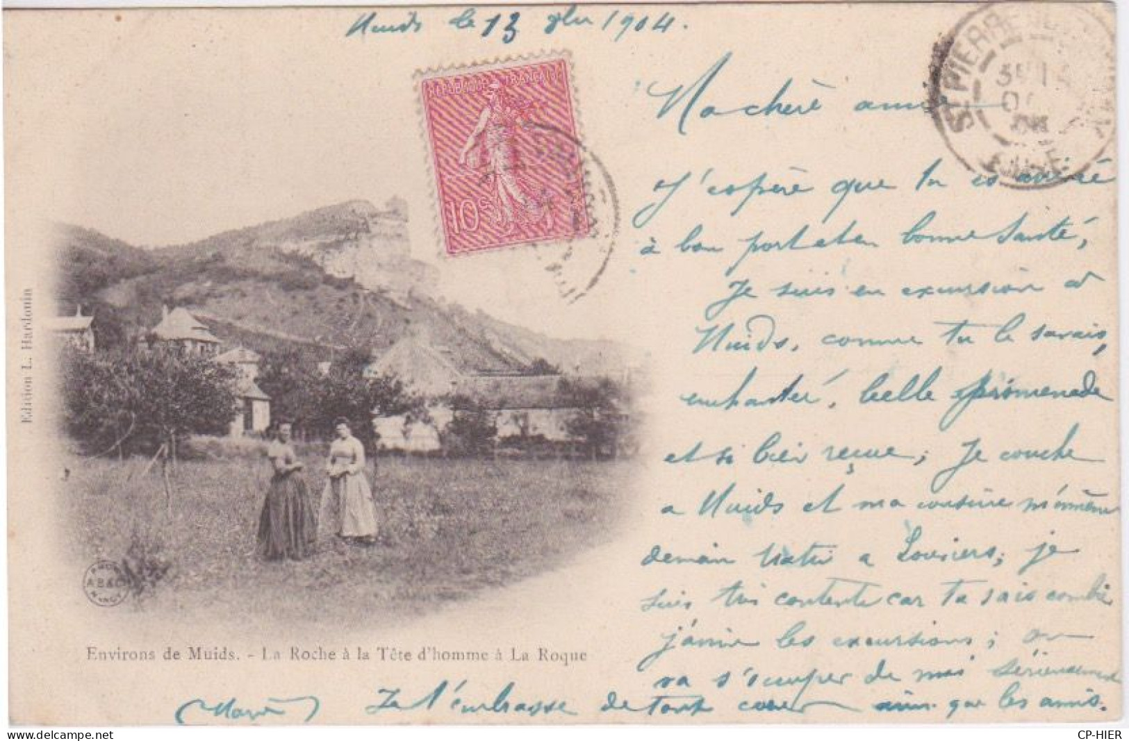 27 - EURE - ENVIRONS MUIDS - LA ROCHE A LA TETE D'HOMME A LA ROQUE 1904 - Muids