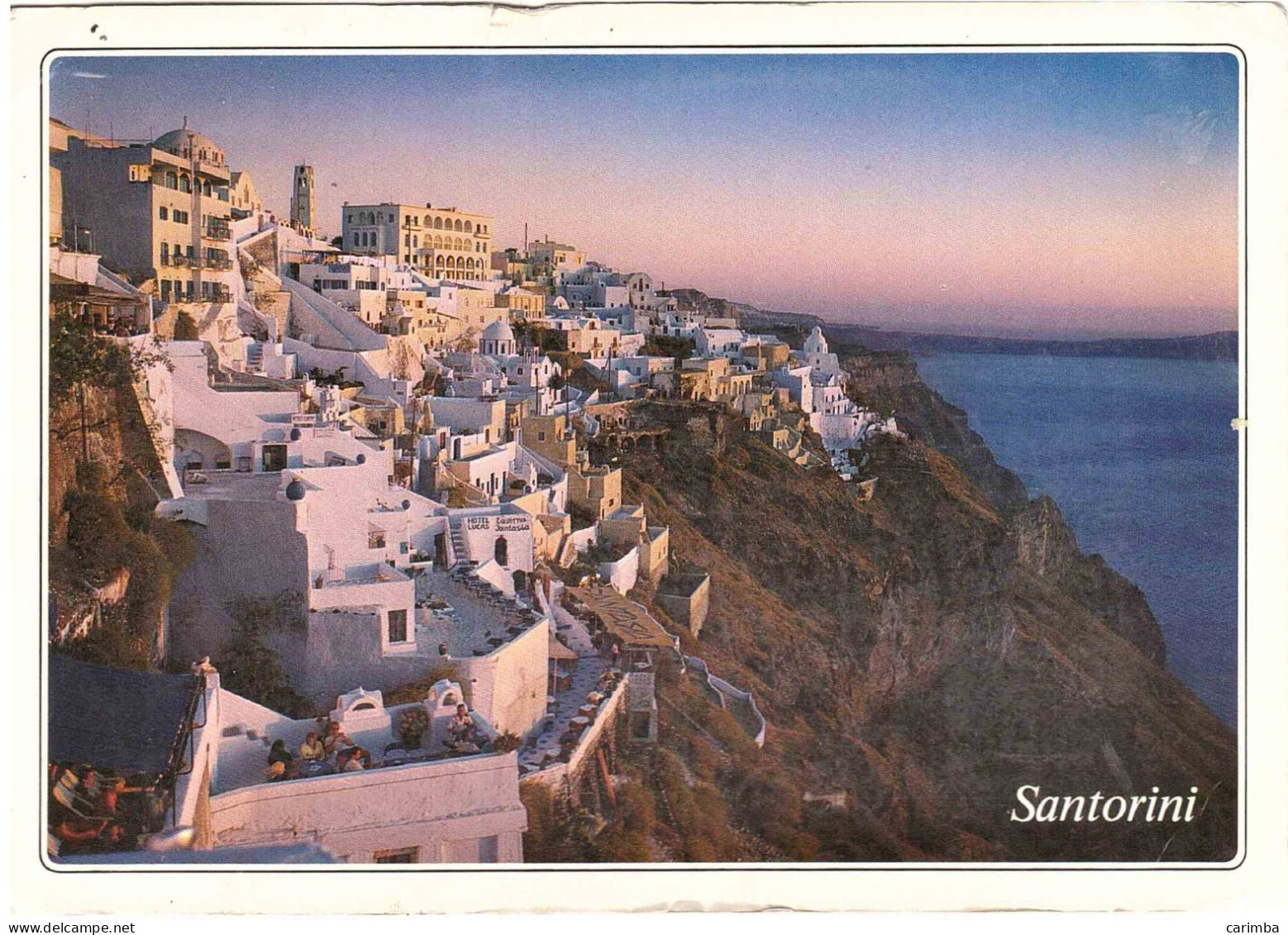 CARTOLINA PER ITALIA SANTORINI CON ANNULLO TARGHETTA - Covers & Documents