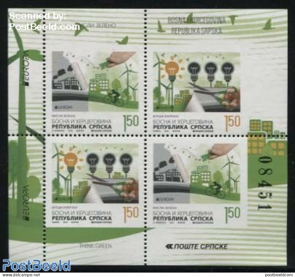 Bosnia Herzegovina - Serbian Adm. 2016 Europa, Think Green S/s (partially Perforated, From Booklet), Mint NH, History .. - Environment & Climate Protection