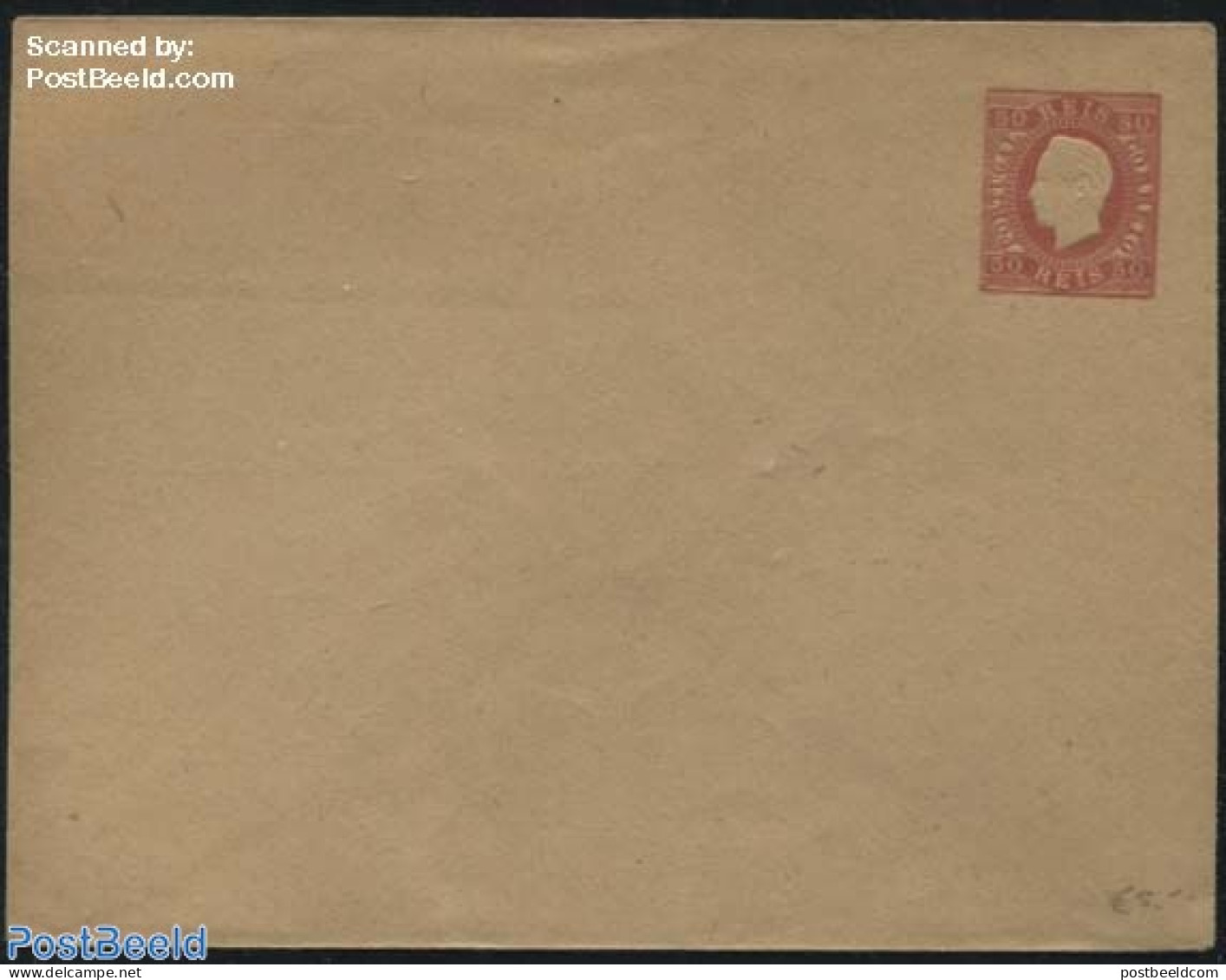Portugal 1879 Envelope 50R (143x110mm), Unused Postal Stationary - Lettres & Documents