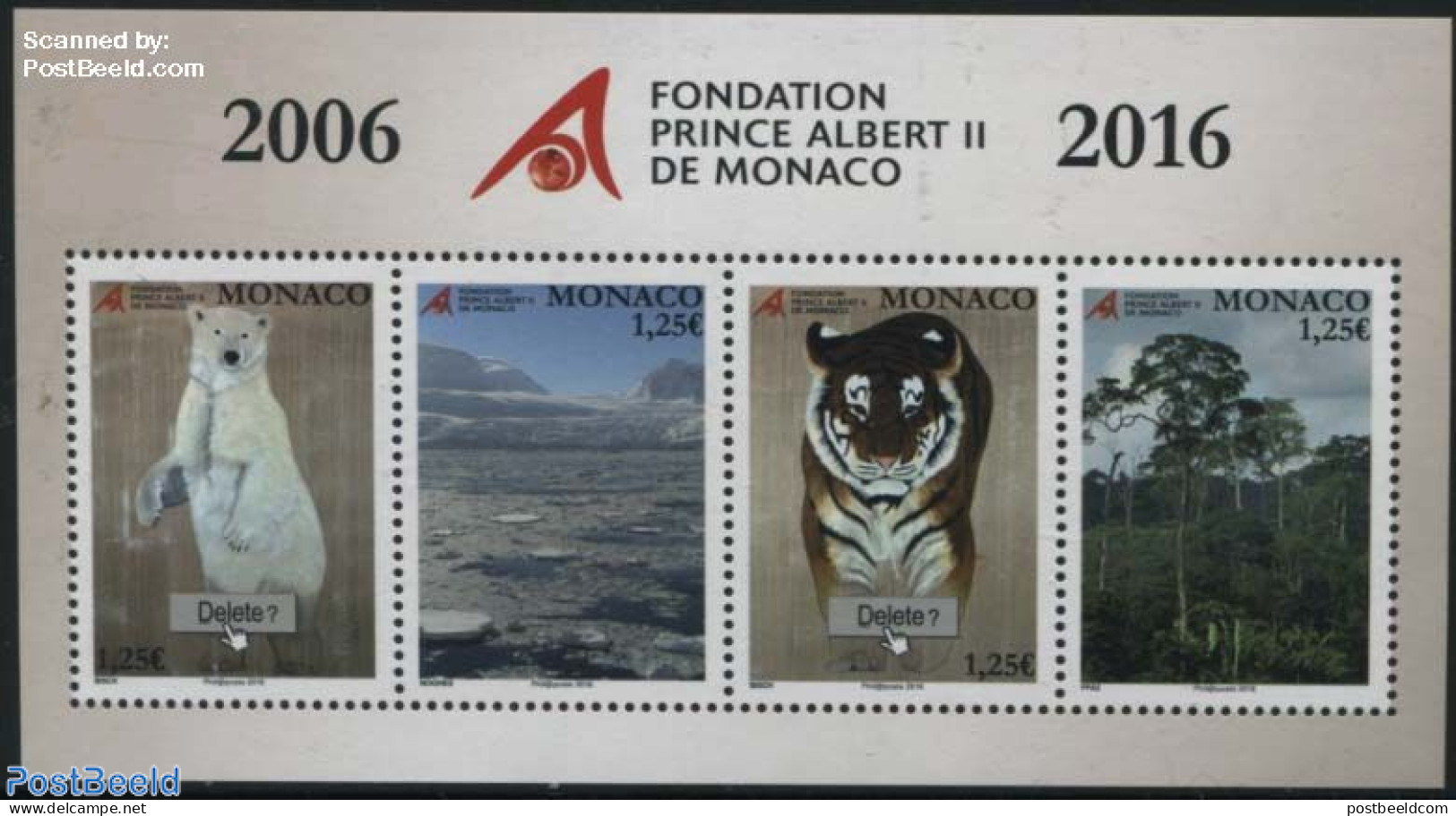 Monaco 2016 Prince Albert II Foundation S/s, Mint NH, Nature - Science - Animals (others & Mixed) - Bears - Cat Family.. - Unused Stamps