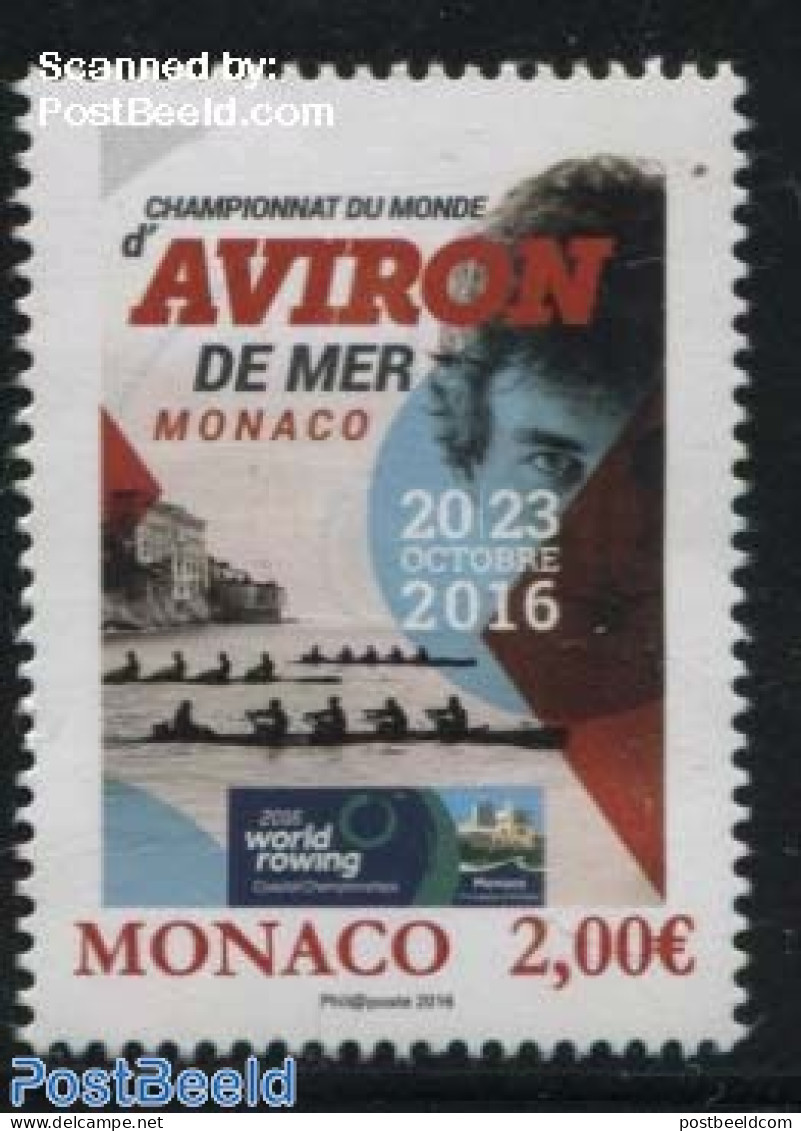 Monaco 2016 World Rowing Coastal Championships 1v, Mint NH, Sport - Transport - Kayaks & Rowing - Ships And Boats - Unused Stamps