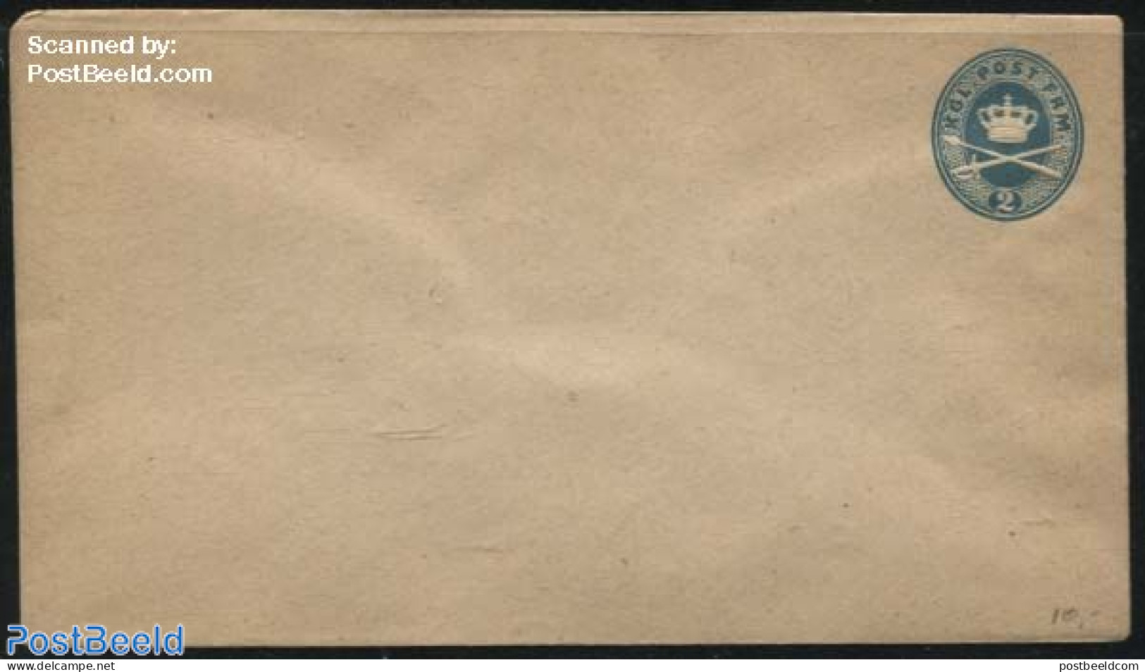 Denmark 1865 Envelope 2Sk ND, Unused Postal Stationary - Lettres & Documents