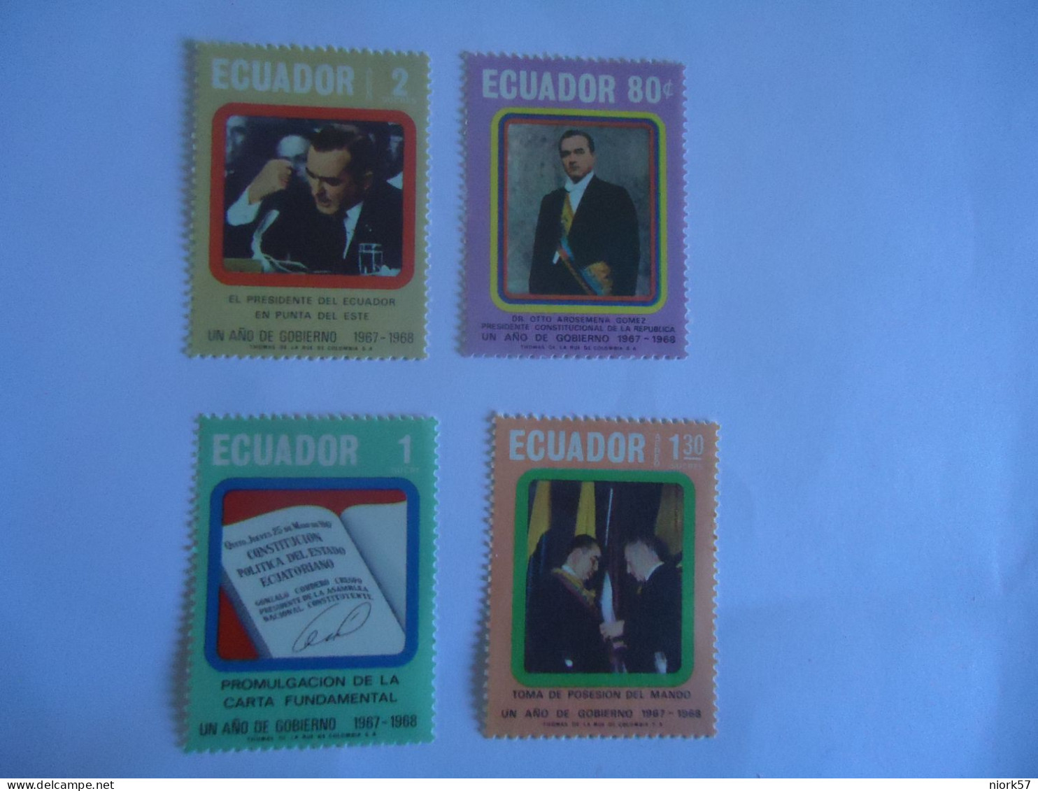 ECUADOR MLN  4 STAMPS   FAMOUS PEOPLES  1968  PREZIDENT - Equateur