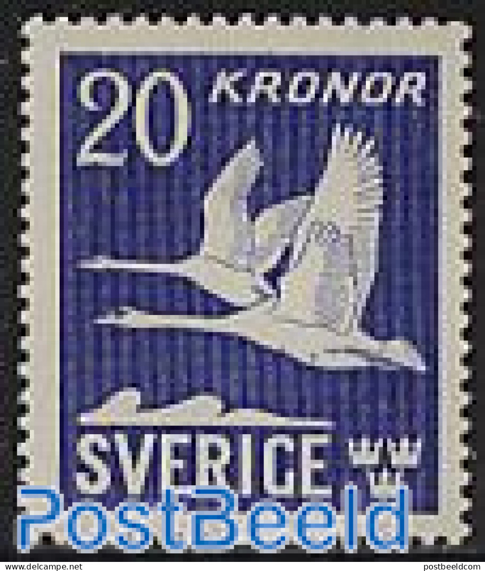 Sweden 1942 Definitive, Swan 1v ::, Unused (hinged), Nature - Birds - Ongebruikt