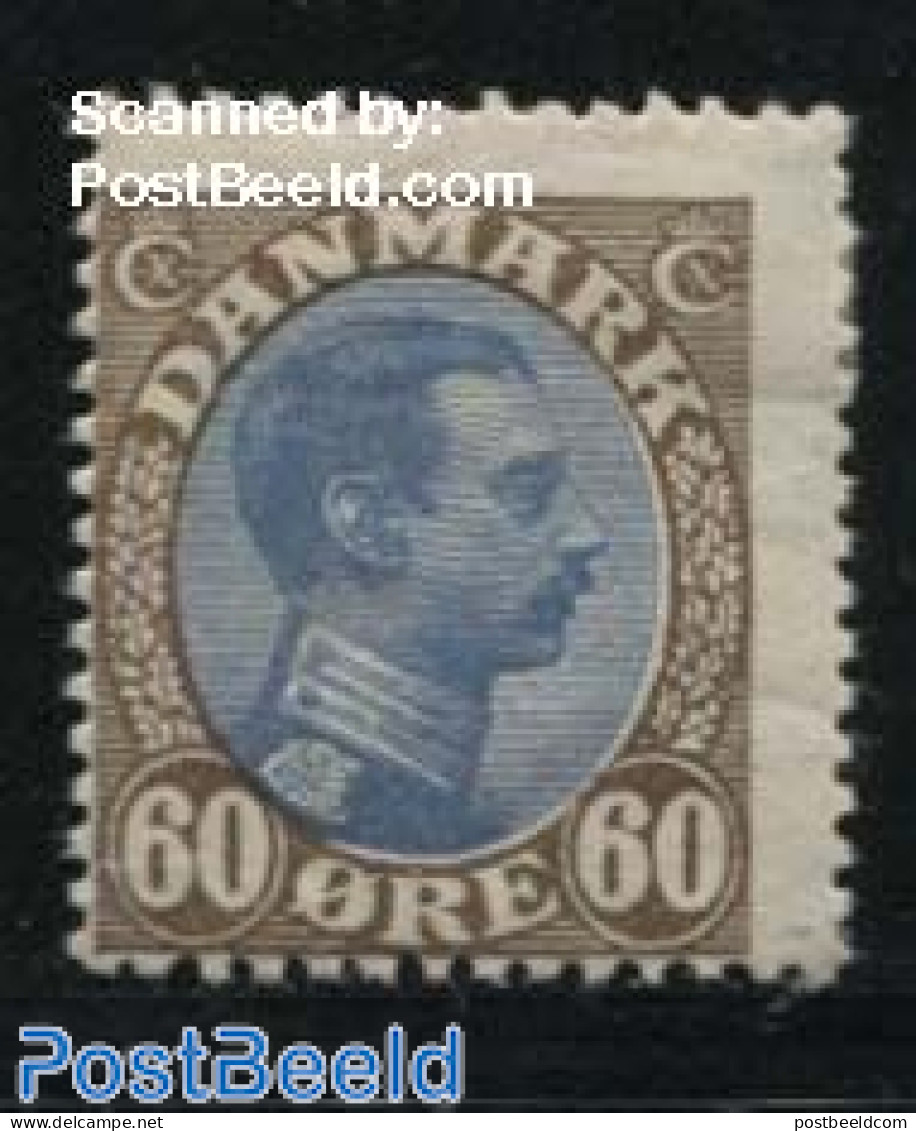 Denmark 1918 60o, Brown/Blue, Stamp Out Of Set, Unused (hinged) - Ongebruikt