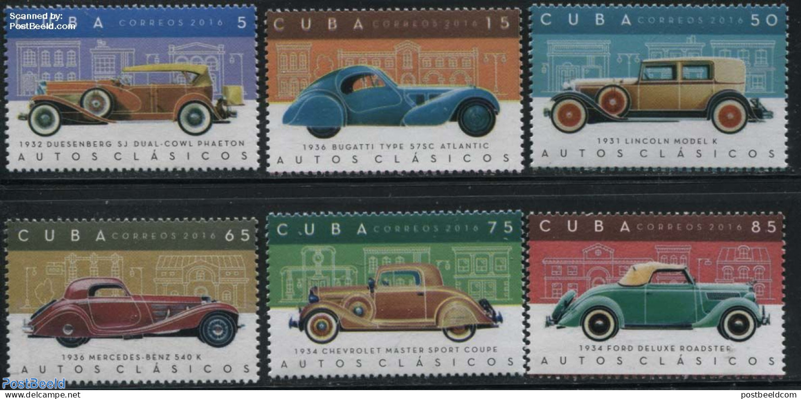 Cuba 2016 Classic Cars 6v, Mint NH, Transport - Automobiles - Unused Stamps