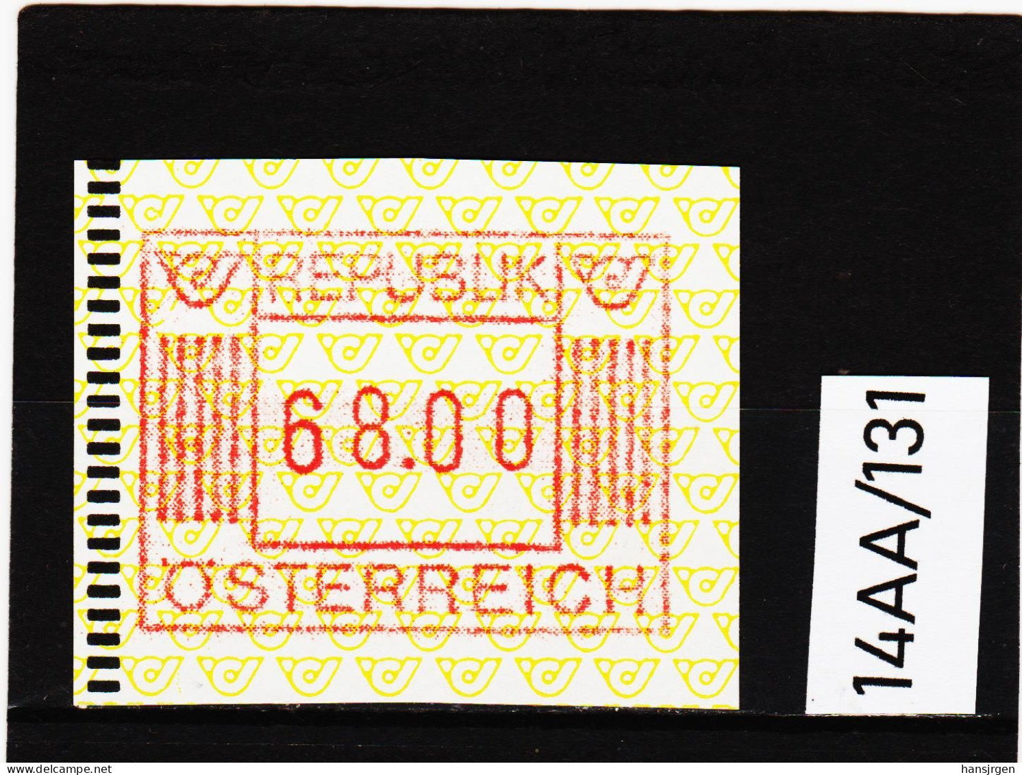 14AA/131  ÖSTERREICH 1983 AUTOMATENMARKEN  A N K  1. AUSGABE  68,00 SCHILLING   ** Postfrisch - Machine Labels [ATM]