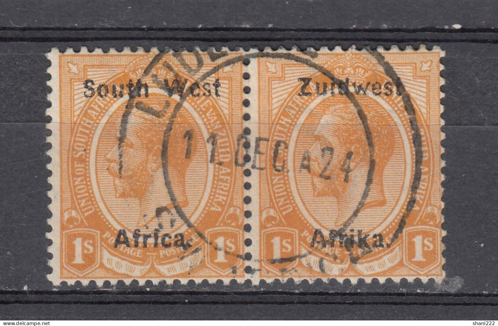 South West Africa 1923 - Overprinted1/- , Pair,  Vf Used (e-739) - Südwestafrika (1923-1990)