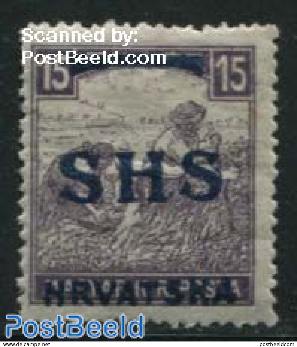 Yugoslavia 1918 15F, Stamp Out Of Set, Unused (hinged), Various - Agriculture - Ongebruikt