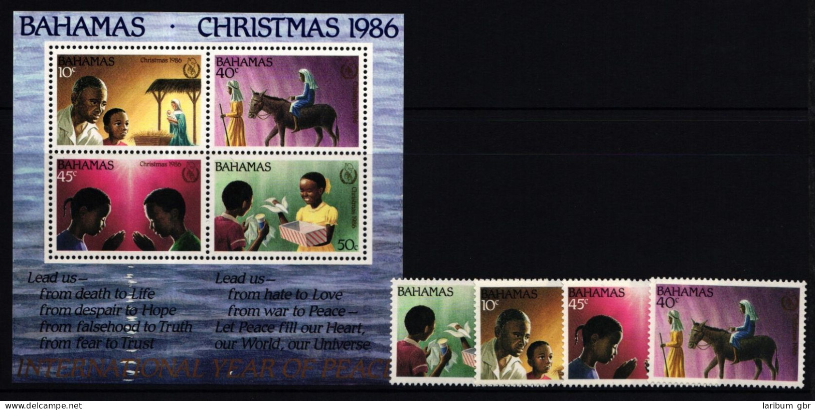 Bahamas 636-639 Und Block 50 Postfrisch Weihnachten #II368 - Bahamas (1973-...)