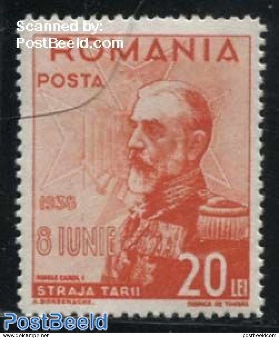 Romania 1938 20L, Stamp Out Of Set, Mint NH, History - Kings & Queens (Royalty) - Ongebruikt