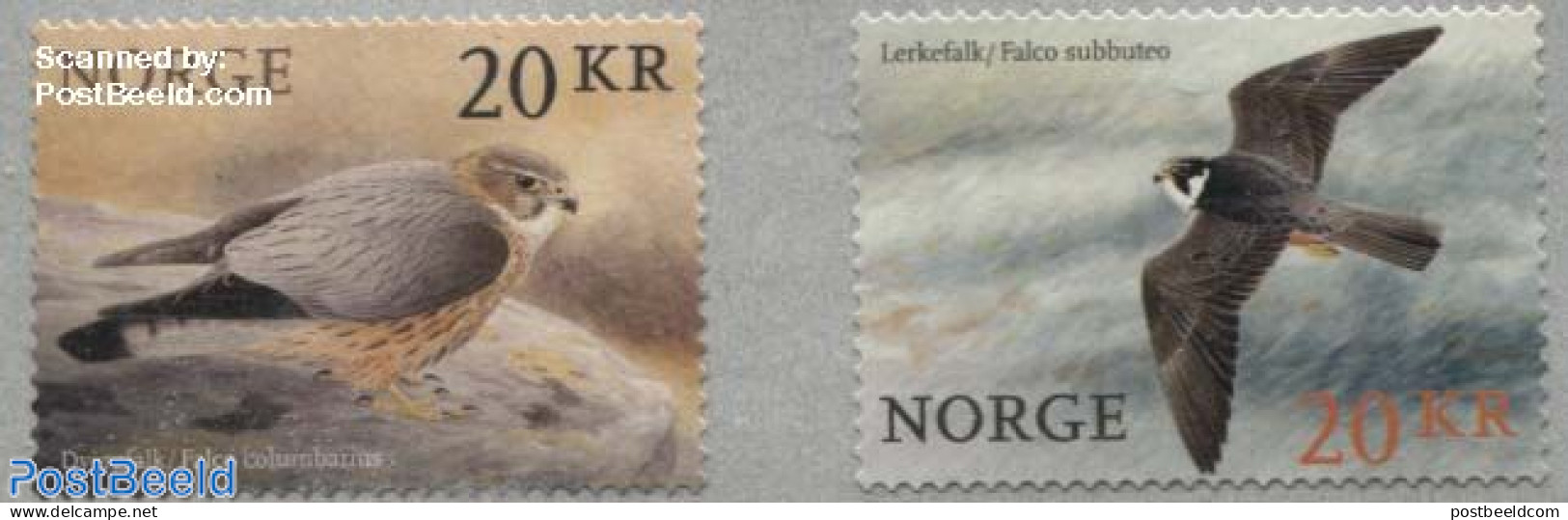Norway 2017 Definitives, Falcons 2v S-a, Mint NH, Nature - Birds - Birds Of Prey - Ongebruikt