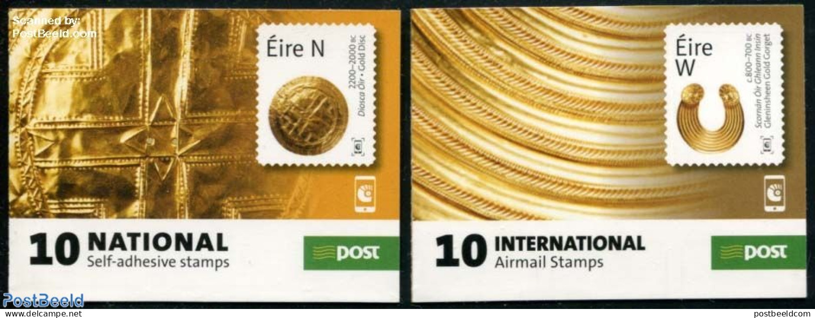Ireland 2017 Definitives 2 Booklets, Mint NH, History - Archaeology - Stamp Booklets - Art - Art & Antique Objects - Ungebraucht