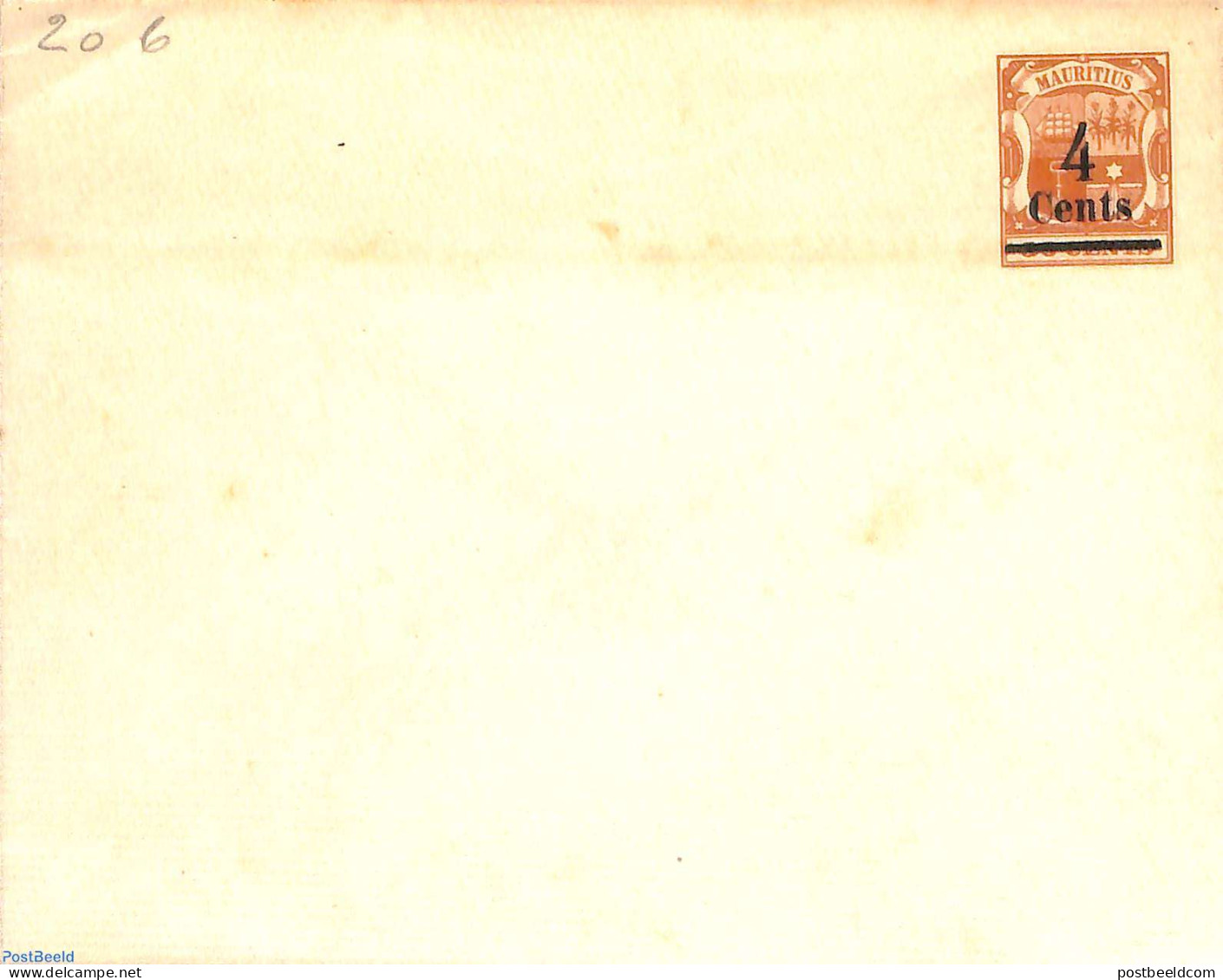 Mauritius 1898 Envelope 4c On 36c (134x107mm), Unused Postal Stationary - Maurice (1968-...)