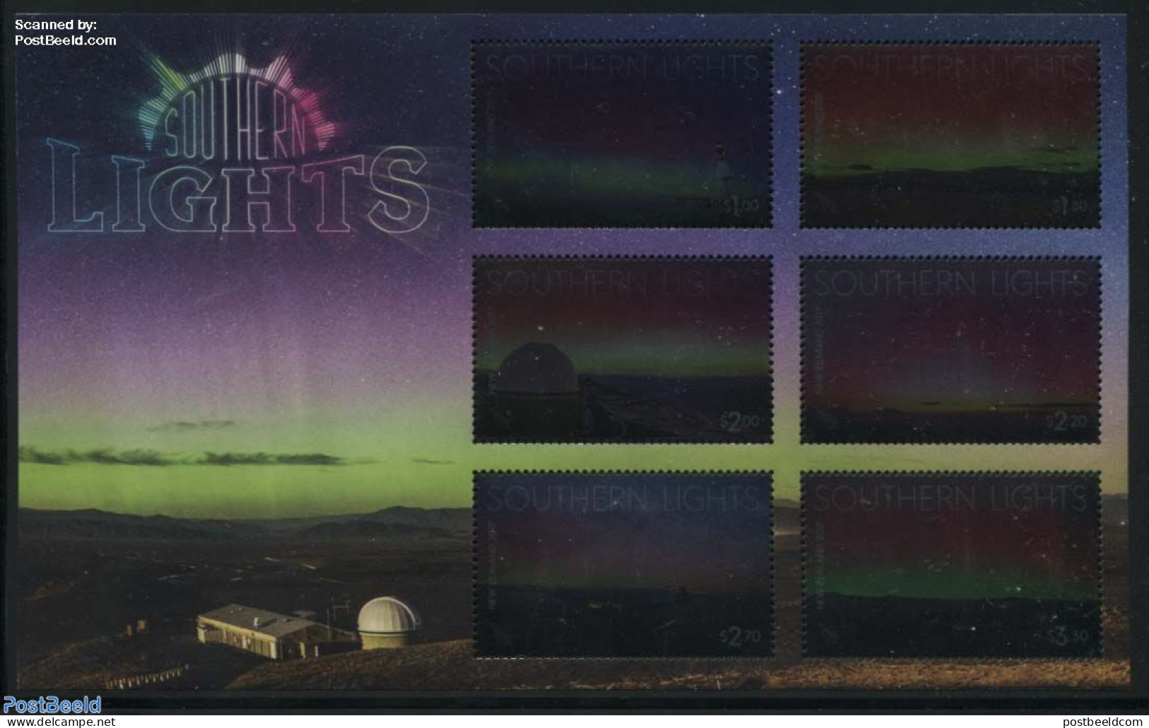 New Zealand 2017 Southern Lights S/s, Mint NH, Science - Astronomy - Nuovi