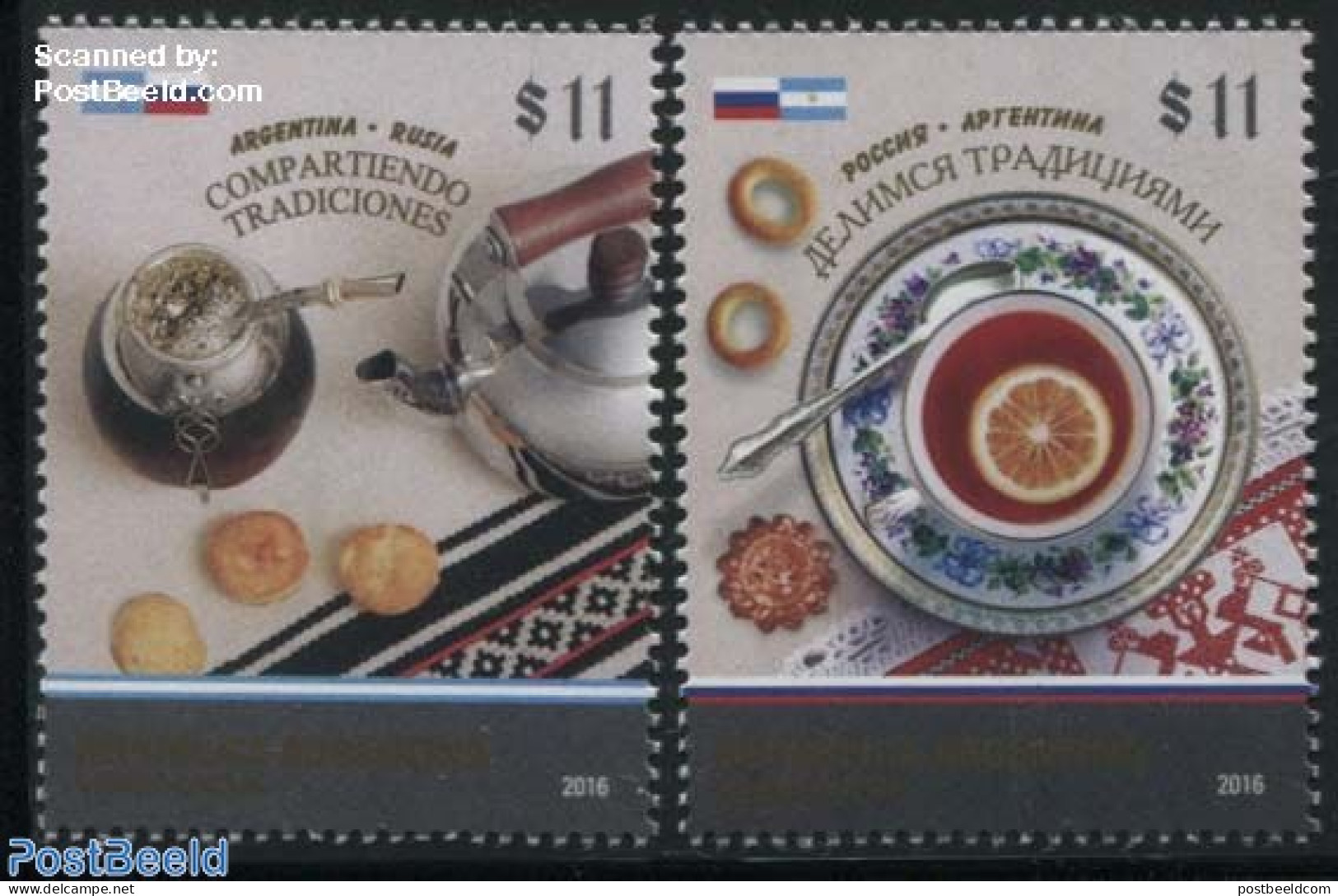 Argentina 2016 Sharing Traditions 2v, Joint Issue Russia, Mint NH, Health - Various - Food & Drink - Joint Issues - Nuovi