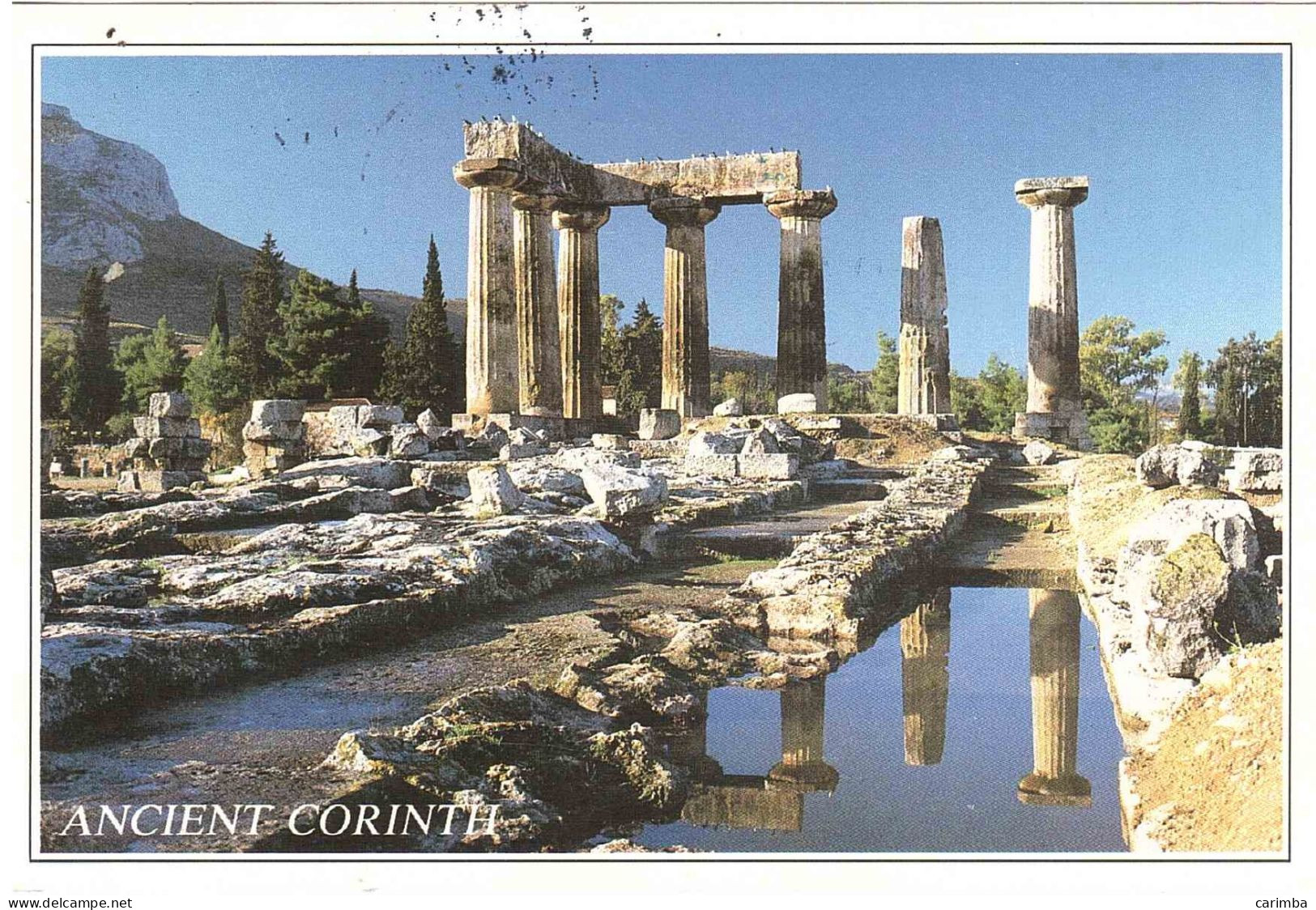 CARTOLINA PER ITALIA ANCIENT CORINTH CON ANNULLO TARGHETTA - Storia Postale