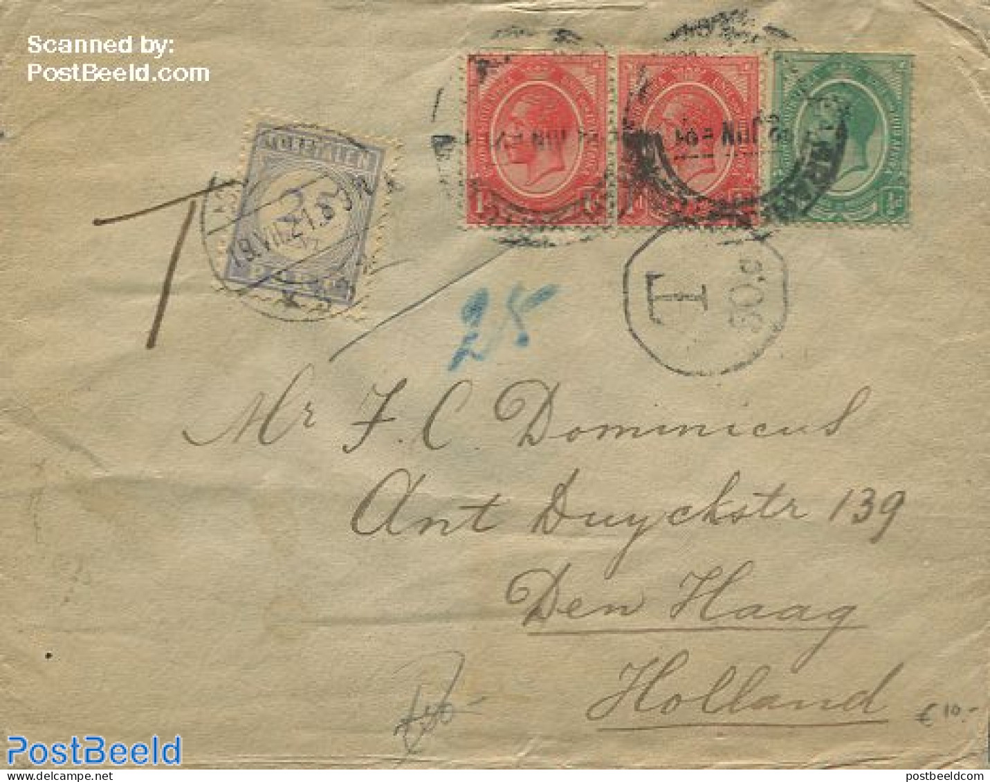 South Africa 1921 Envelope From South African Republic To Den Haag, Postal History - Cartas