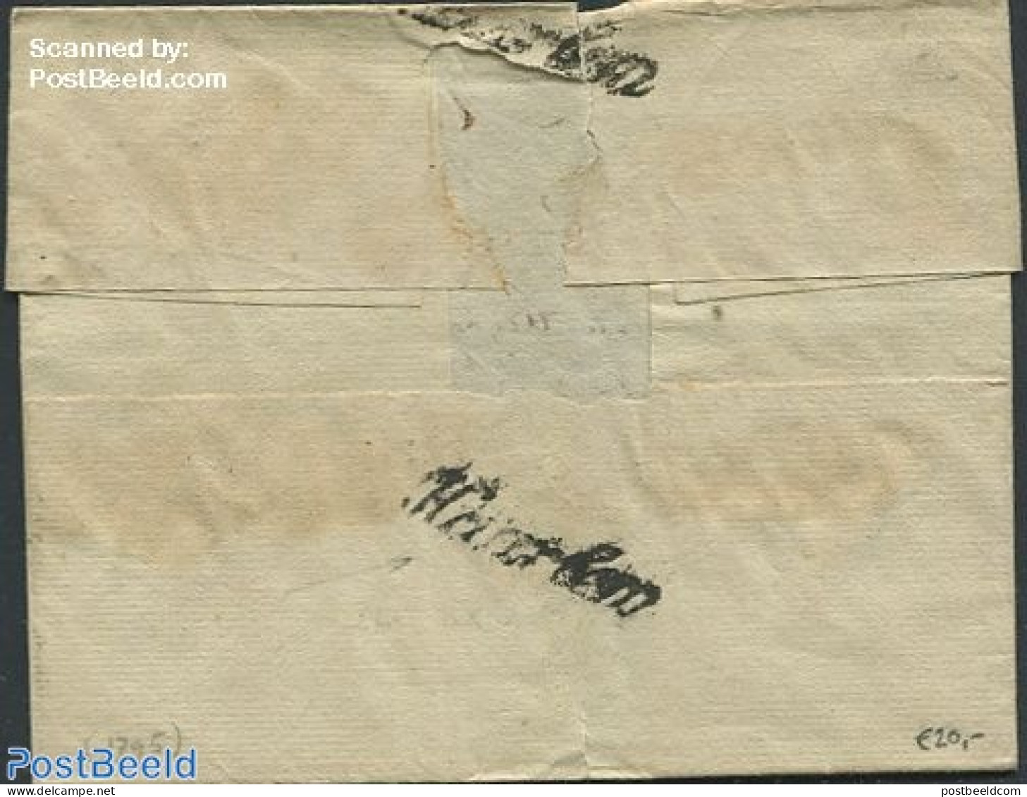 Netherlands 1795 Folding Cover To Amsterdam With Haarlem Mark, Postal History - ...-1852 Voorlopers