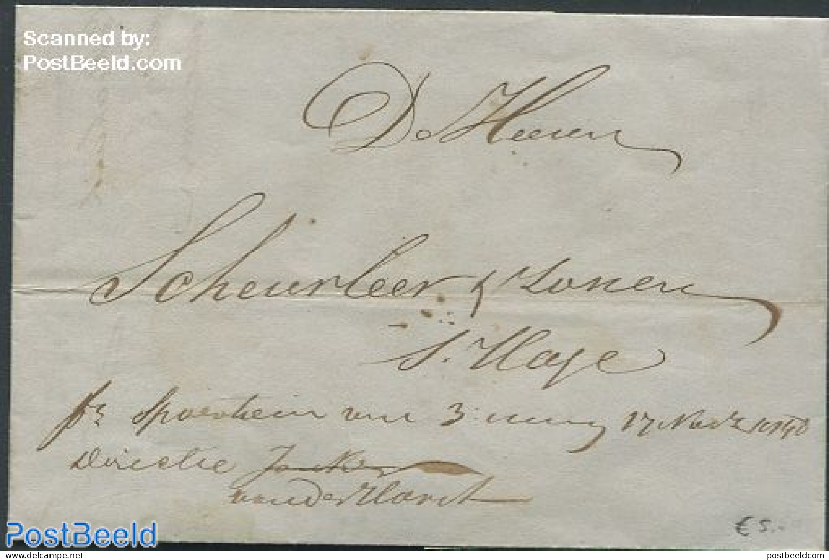 Netherlands 1848 Folding Letter To The Hague, Postal History - ...-1852 Voorlopers