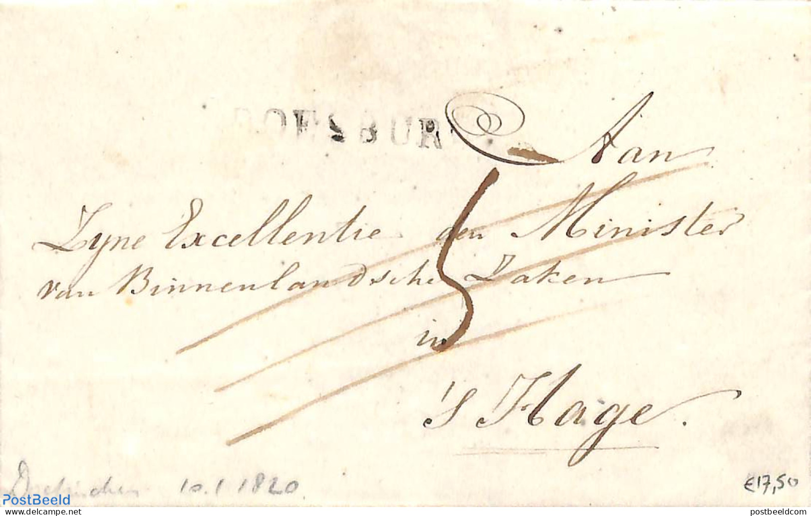 Netherlands 1820 Folding Letter To The Hague, Postal History - ...-1852 Voorlopers