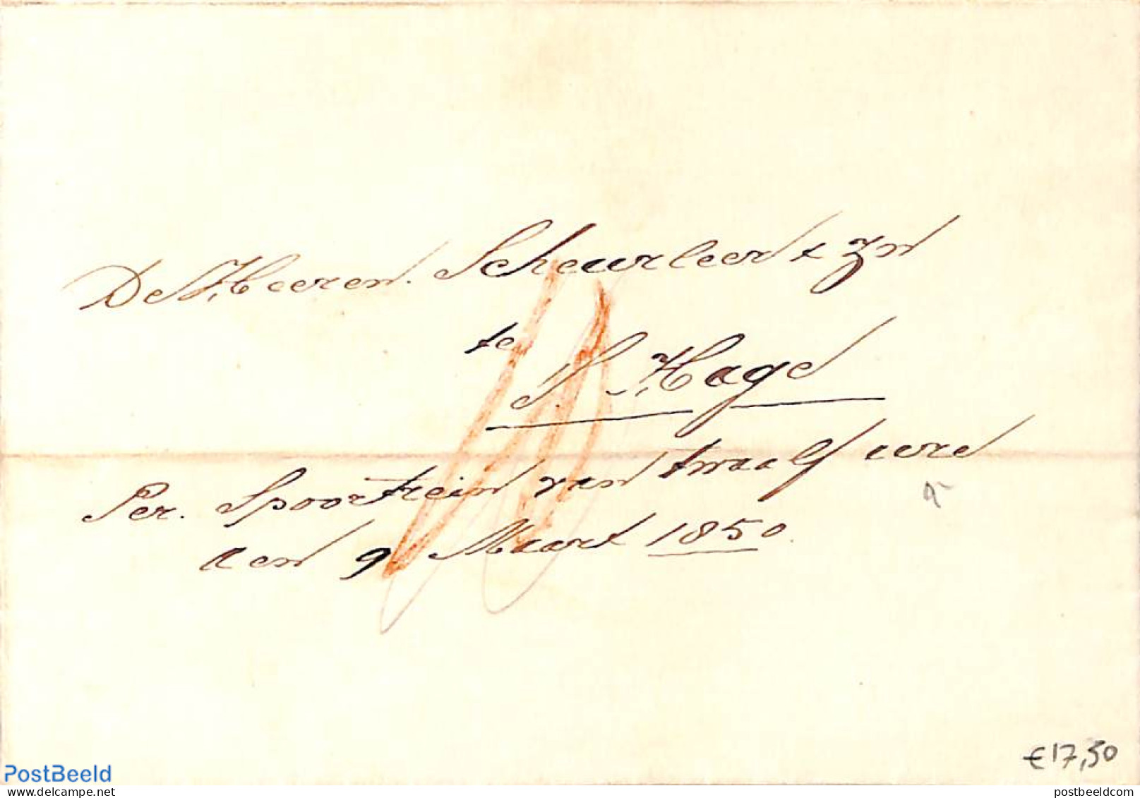 Netherlands 1850 Folding Letter To The Hague, Postal History - ...-1852 Voorlopers