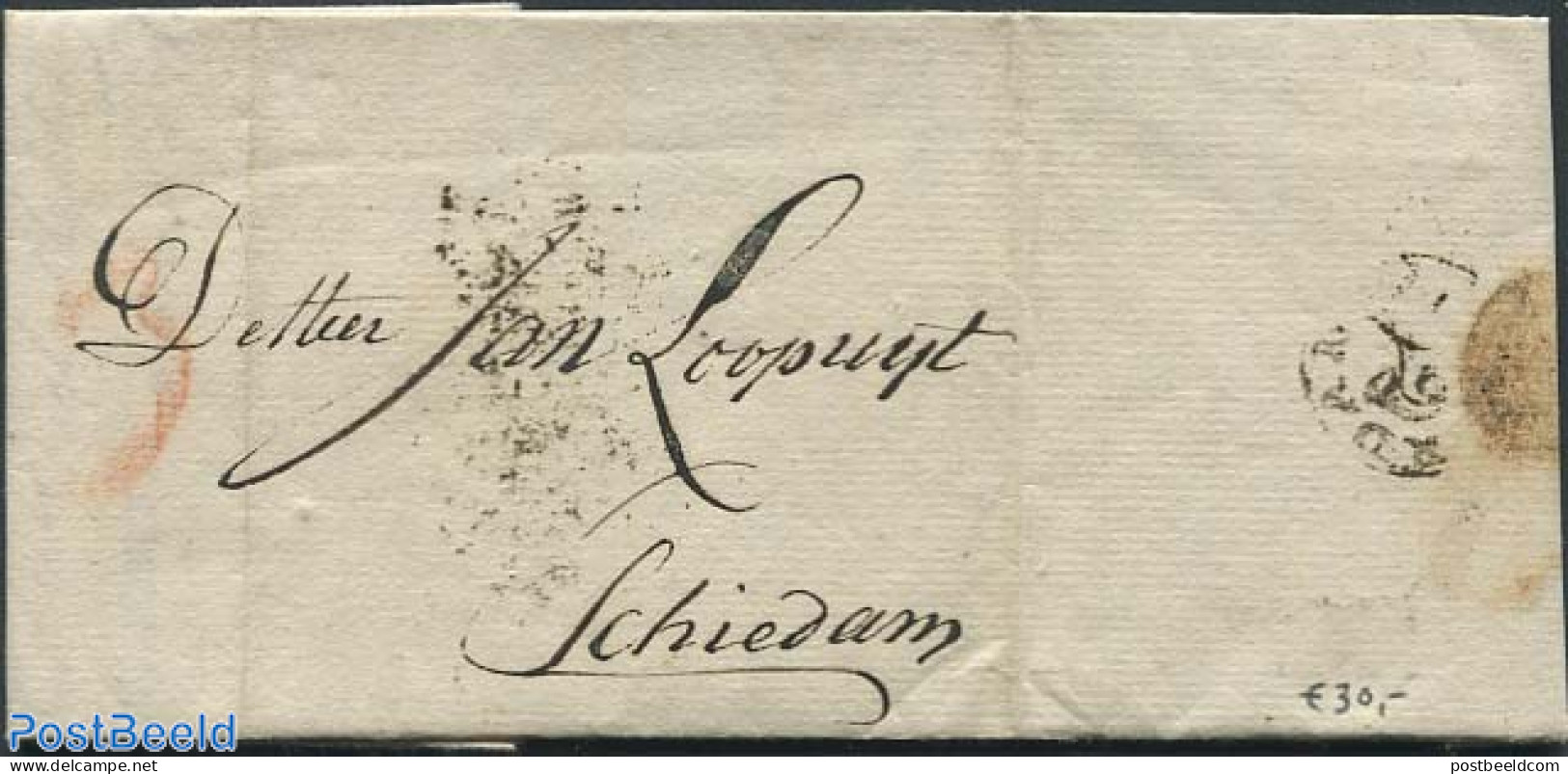 Netherlands 1800 Folding Letter From Amsterdam To Schiedam, Postal History - ...-1852 Voorlopers