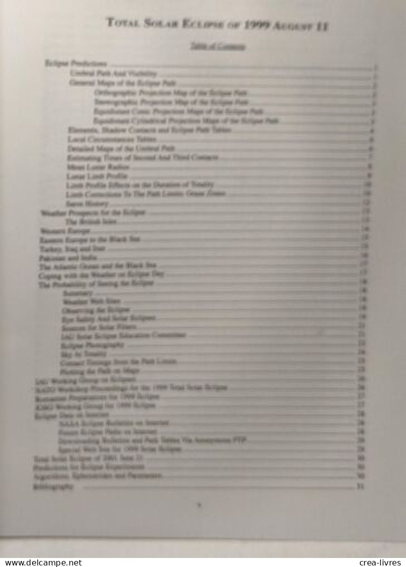 Total Solar Eclipse Of 1999 August 11 / Nasa Reference Publication 1398 + Total Solar Eclipse Of 2001 June 21 --- 2 Livr - Sciences