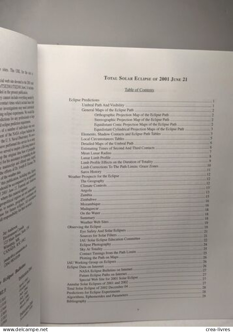 Total Solar Eclipse Of 1999 August 11 / Nasa Reference Publication 1398 + Total Solar Eclipse Of 2001 June 21 --- 2 Livr - Sciences