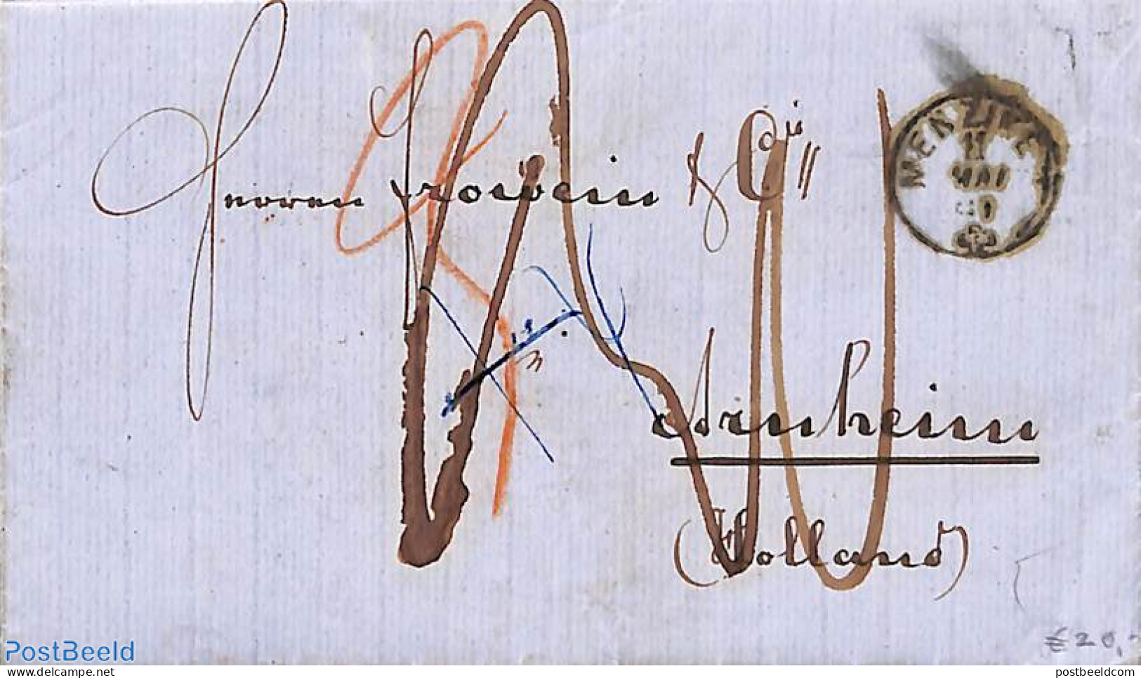 Switzerland 1861 Folding Letter From Menziken To Holland, Postal History - Brieven En Documenten