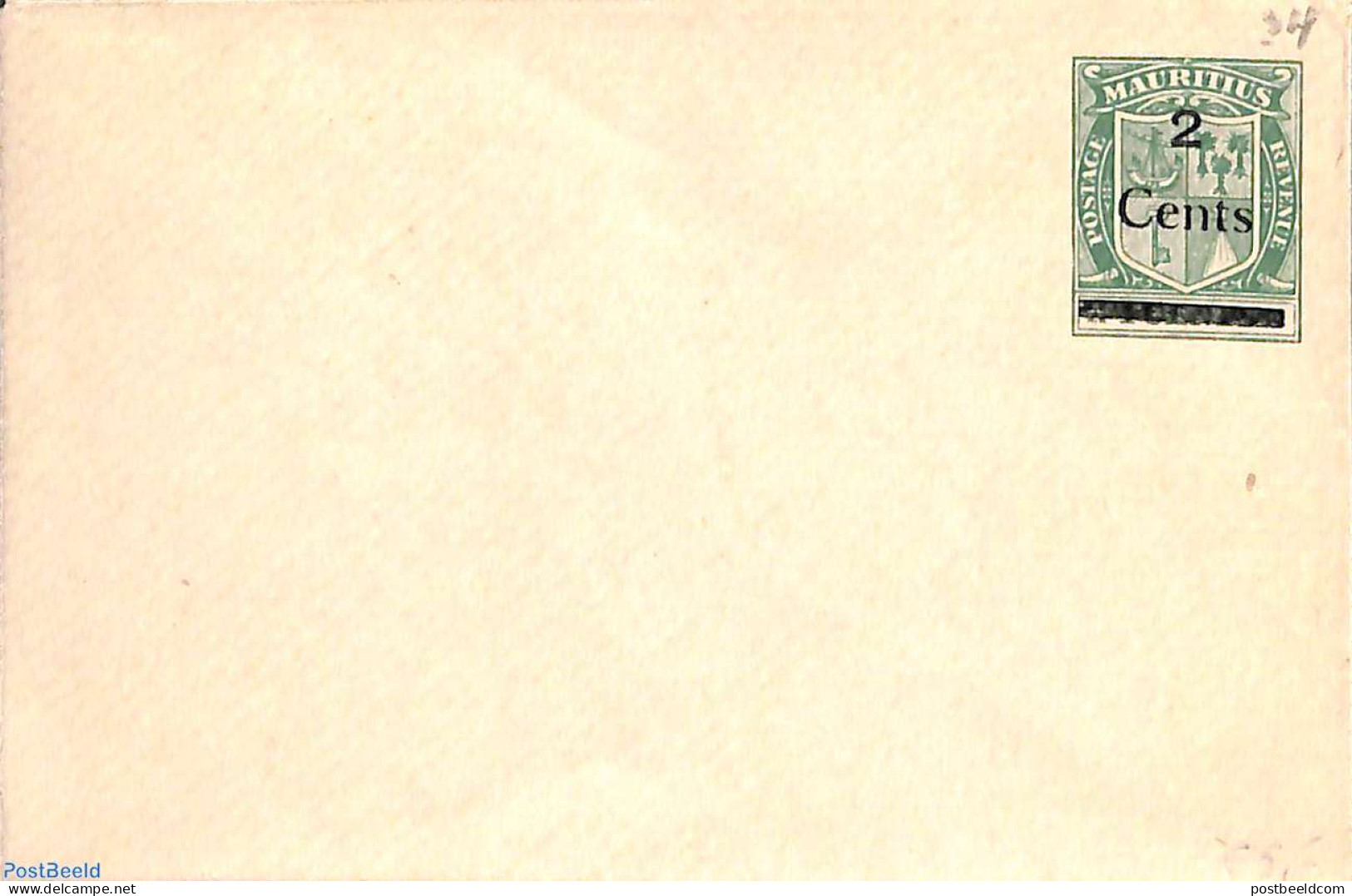 Mauritius 1924 Envelope 2 Cents On 4 Cents, Unused Postal Stationary - Mauritius (1968-...)