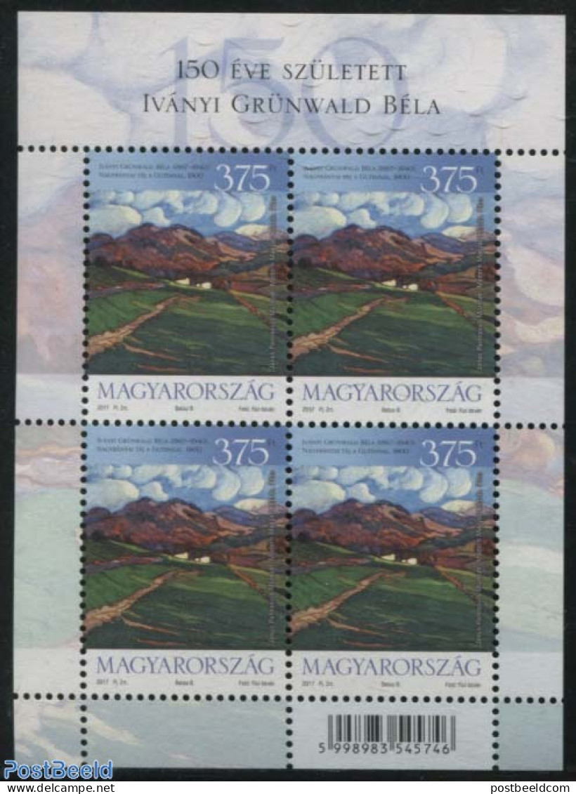 Hungary 2017 Bela Ivanyi-Grunwald M/s, Mint NH, Art - Modern Art (1850-present) - Paintings - Unused Stamps