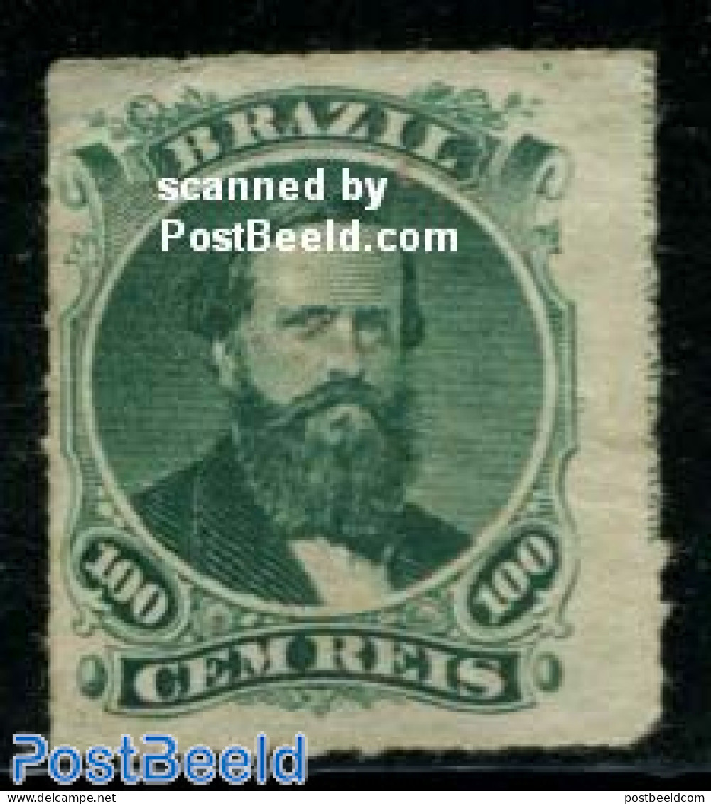 Brazil 1876 100R, Stamp Out Of Set, Without Gum, Unused (hinged) - Neufs