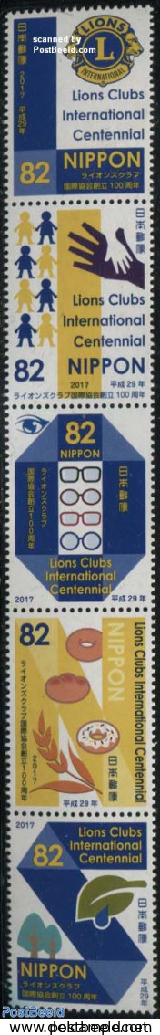 Japan 2017 Lions Club 5v [::::], Mint NH, Health - Nature - Various - Food & Drink - Environment - Lions Club - Unused Stamps