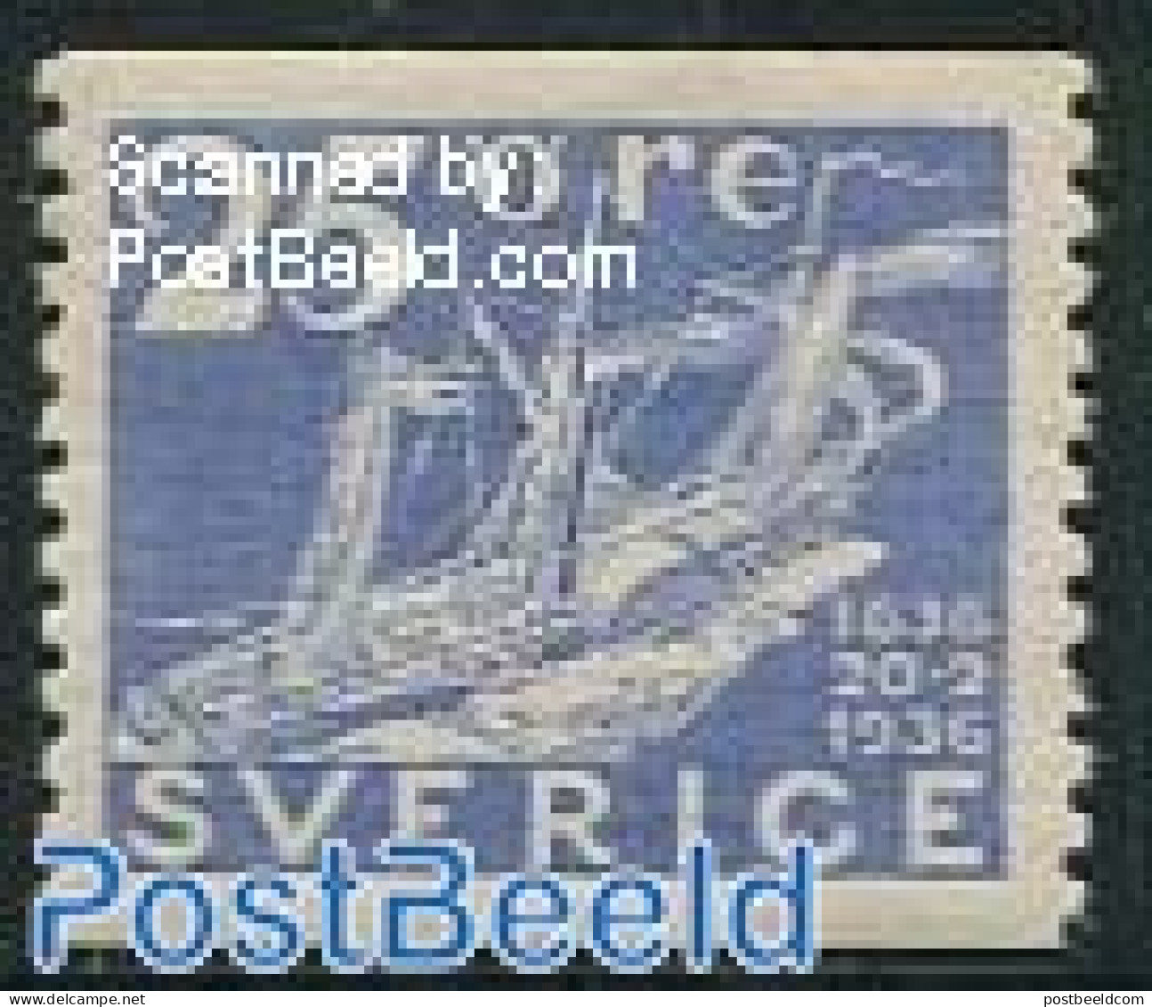 Sweden 1936 25o, Stamp Out Of Set, Mint NH, Transport - Ships And Boats - Ongebruikt