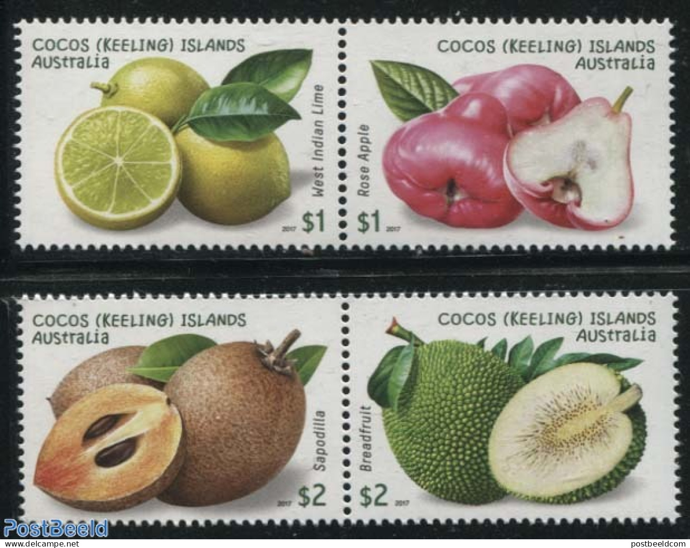 Cocos Islands 2017 Fruits 4v (2x[:]), Mint NH, Traffic Safety - Accidents & Road Safety