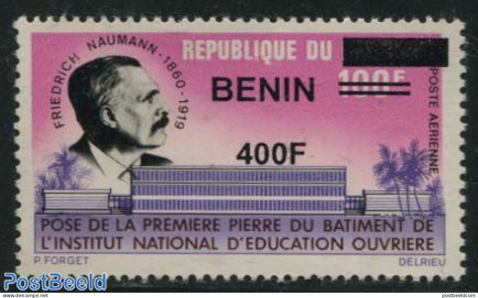 Benin 2009 400f On 100f, Friedrich Naumann 1v, Mint NH, Science - Education - Ungebraucht