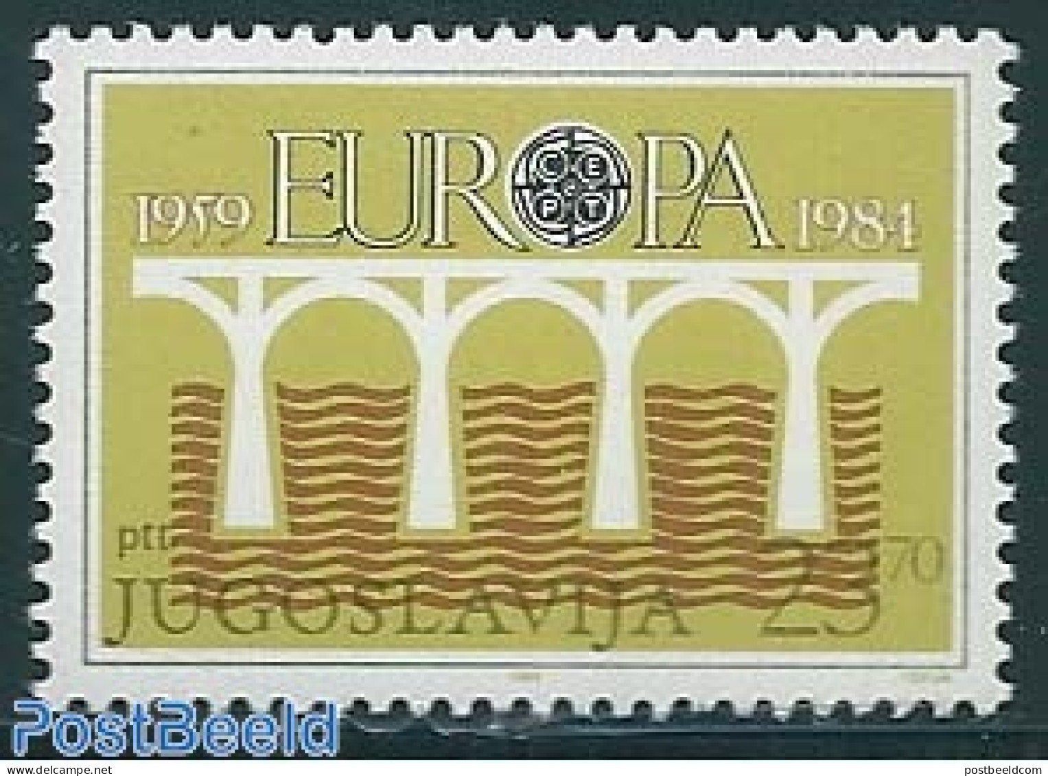 Yugoslavia 1984 Europa 1v, Wrong Colour, With Attest, Mint NH, History - Various - Europa (cept) - Errors, Misprints, .. - Ungebraucht