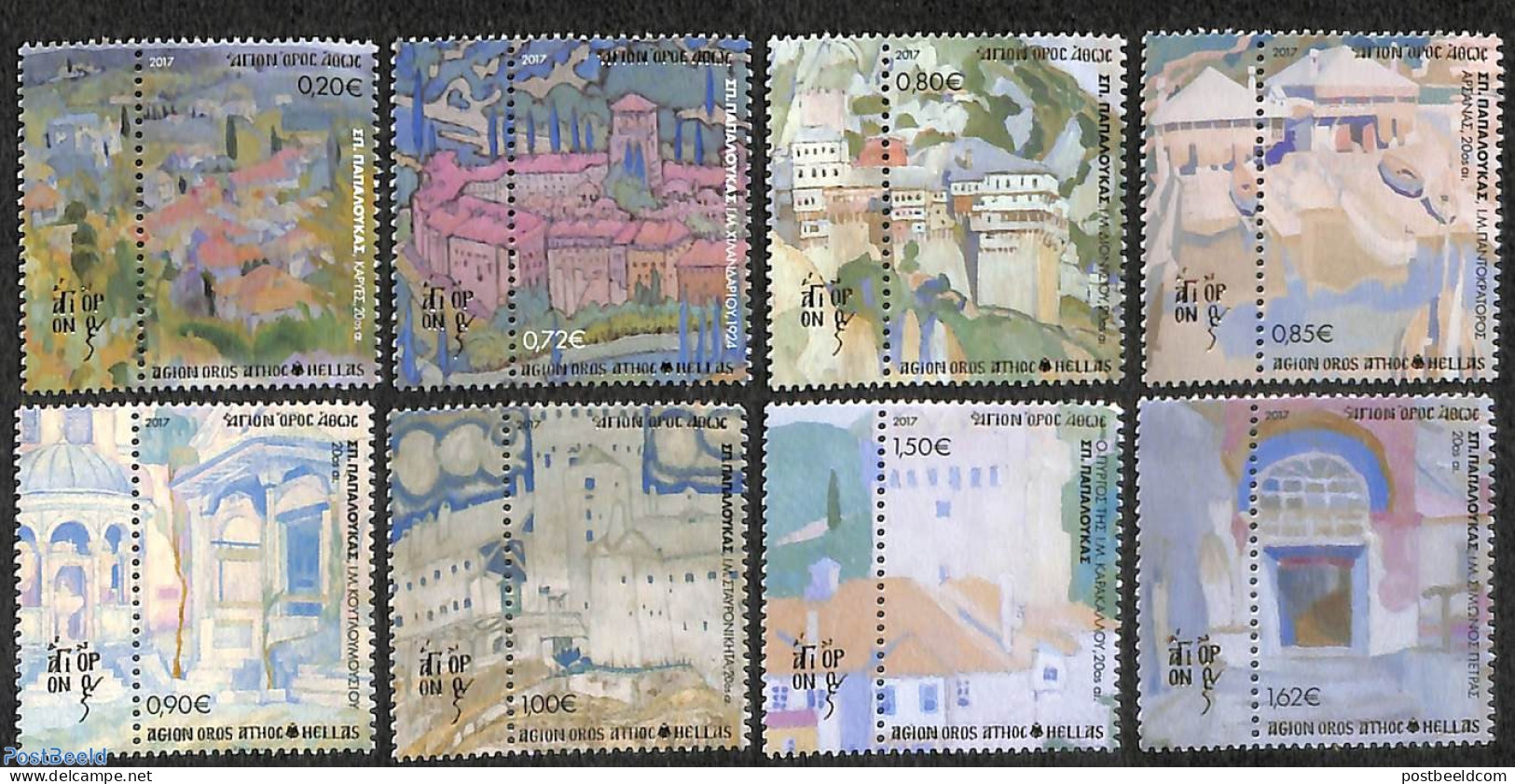 Greece 2017 Regions, Paintings 8v+tabs, Mint NH, Art - Modern Art (1850-present) - Paintings - Unused Stamps
