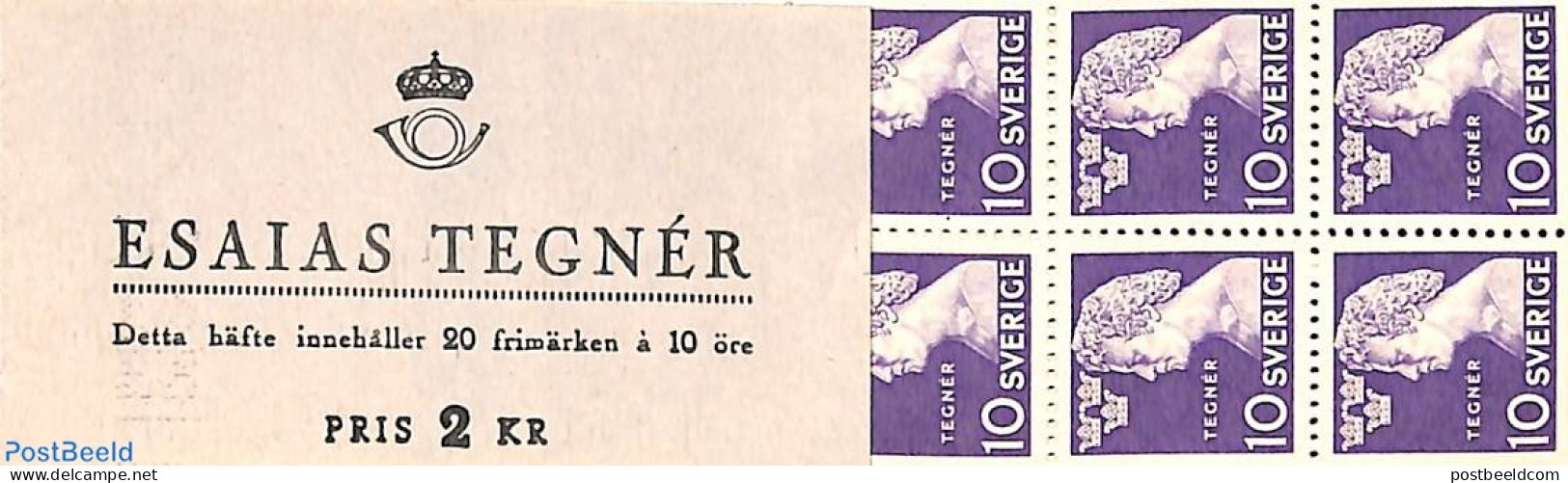 Sweden 1946 Esaias Tegner Booklet, Mint NH, Stamp Booklets - Unused Stamps