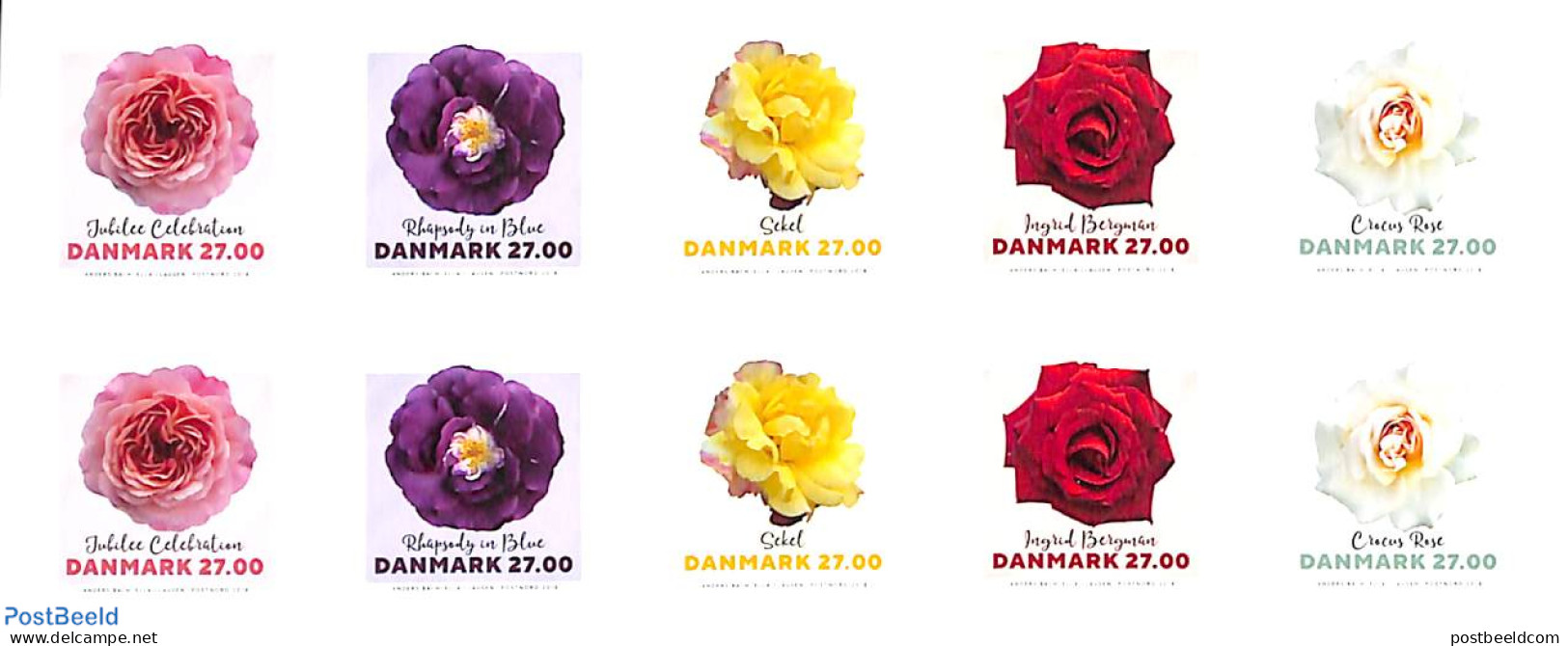 Denmark 2018 Roses M/s S-a, Mint NH, Nature - Flowers & Plants - Roses - Unused Stamps